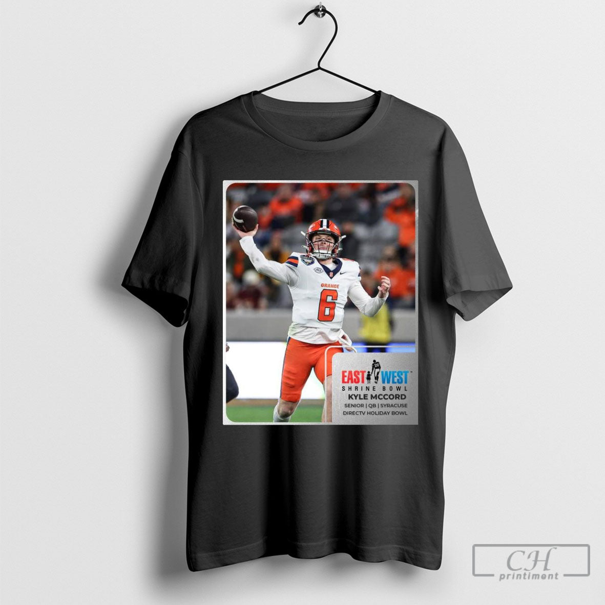 Kyle Mccord Syracuse Orange East West Shrine Bowl Senior Qb Directv Holiday Bowl T Shirt