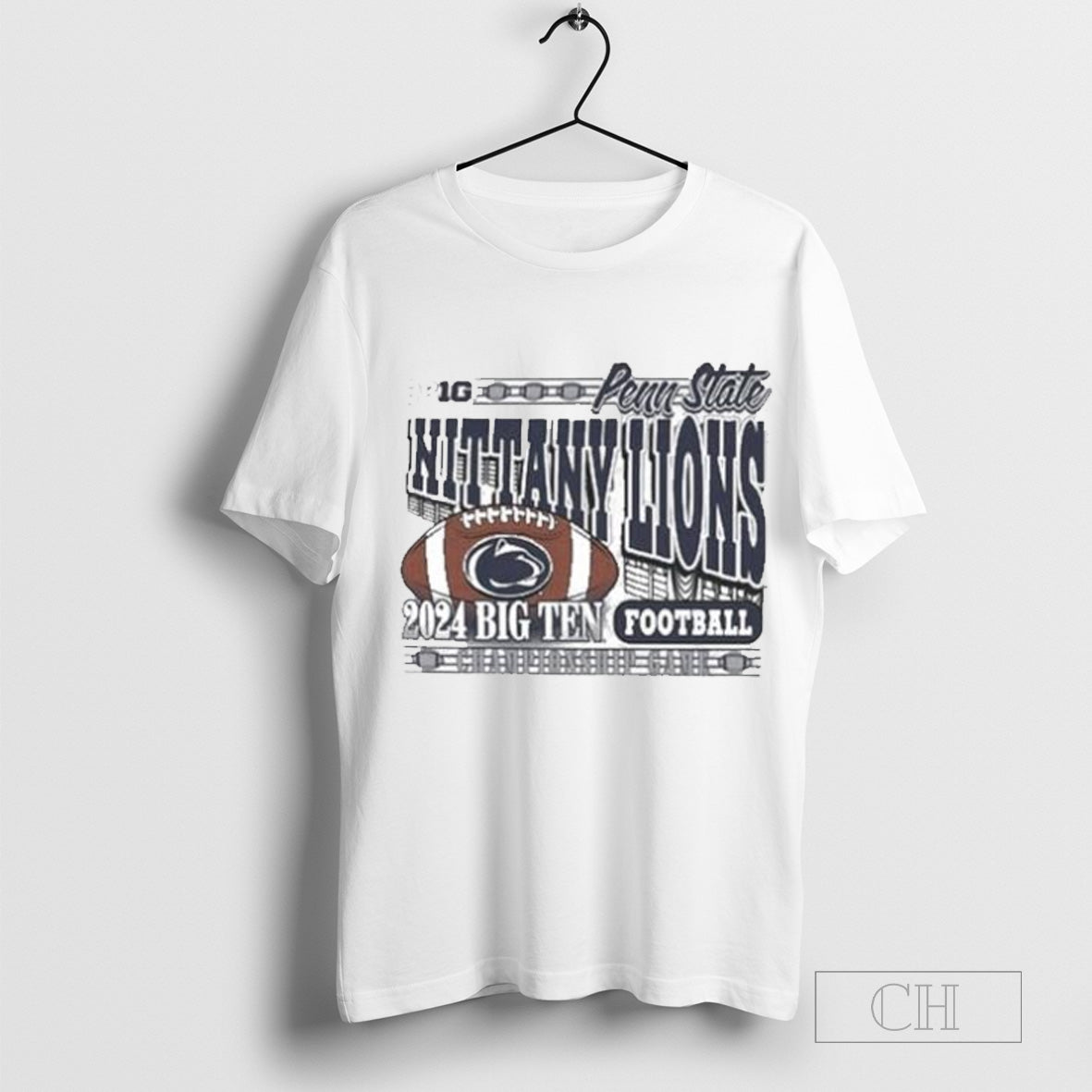Penn State Nittany Lions Ash 47 2024 Big Ten Football Championship Franklin Football T-shirt