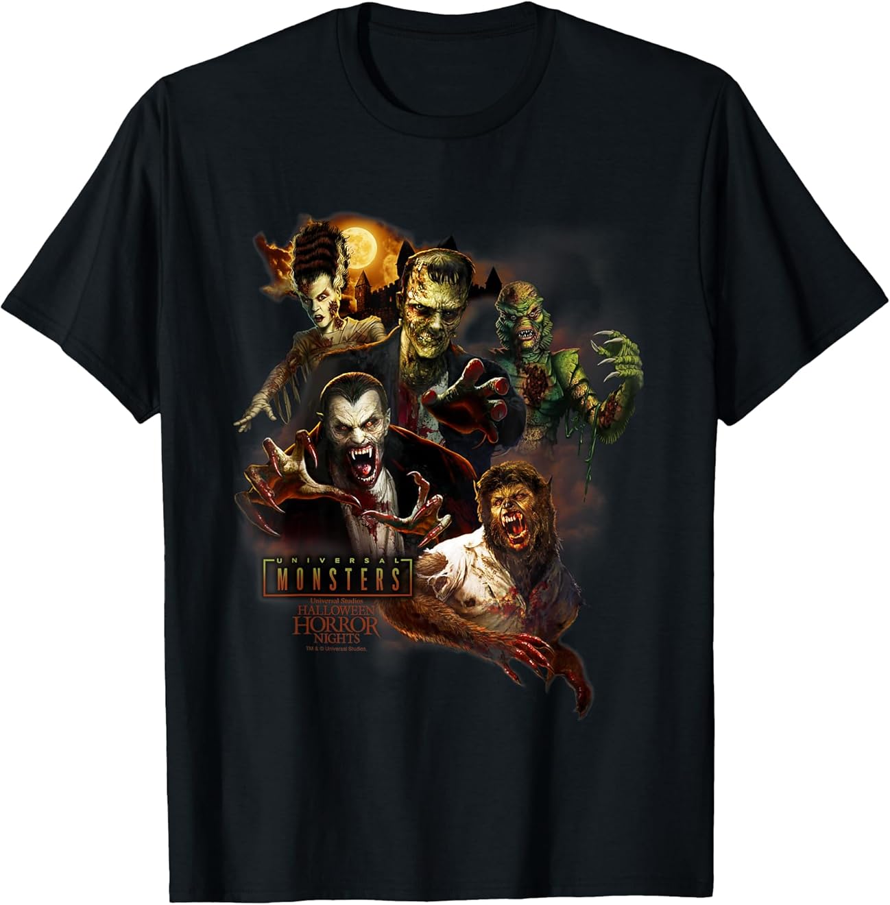 Halloween Horror Nights Universal Monsters T-Shirt Gift All Size S-4XL