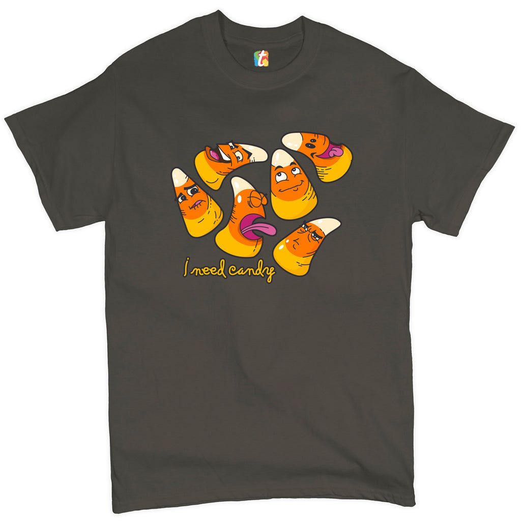 I Need Candy T-shirt Happy Halloween Trick-or-Treating Funny Men's Tee