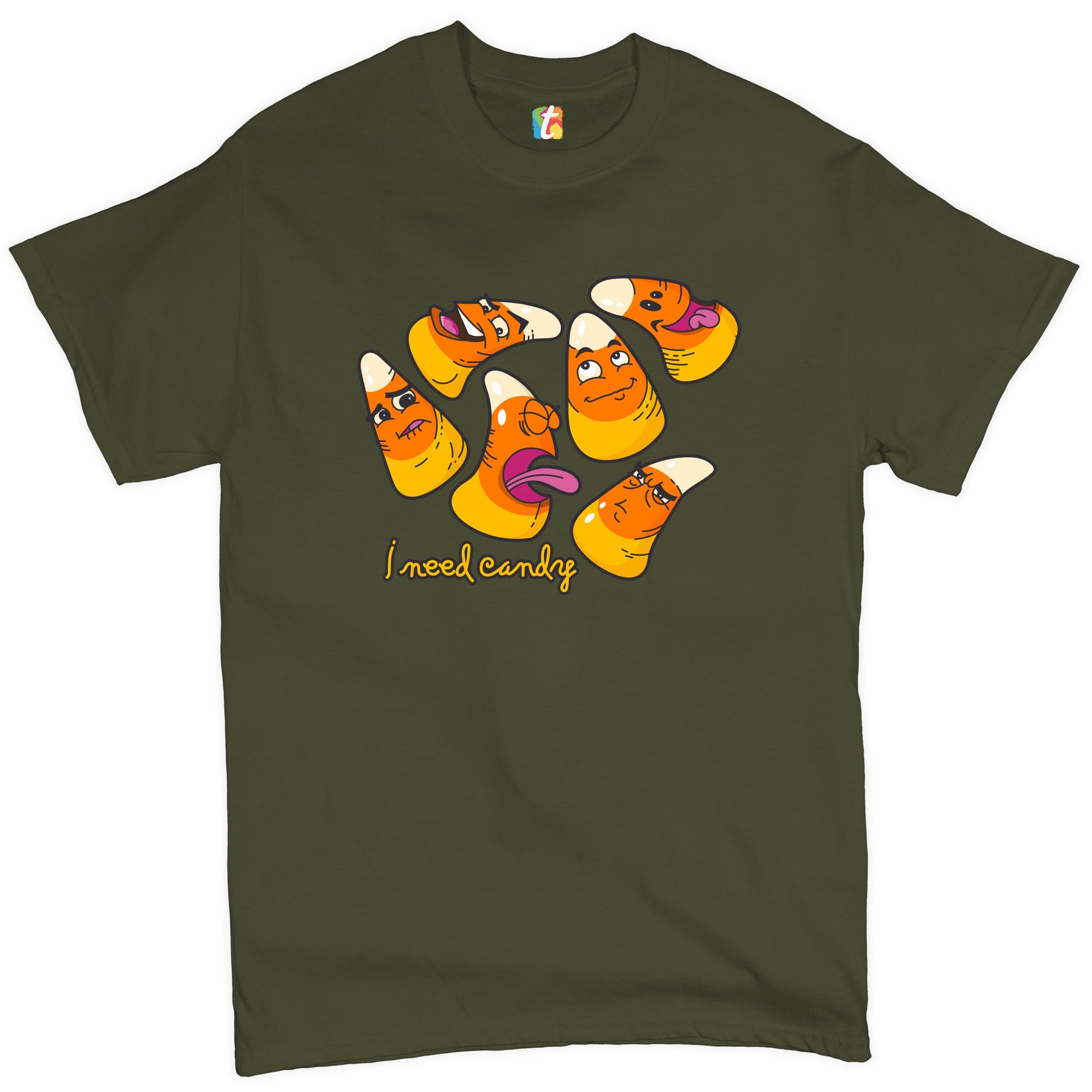 I Need Candy T-shirt Happy Halloween Trick-or-Treating Funny Men's Tee