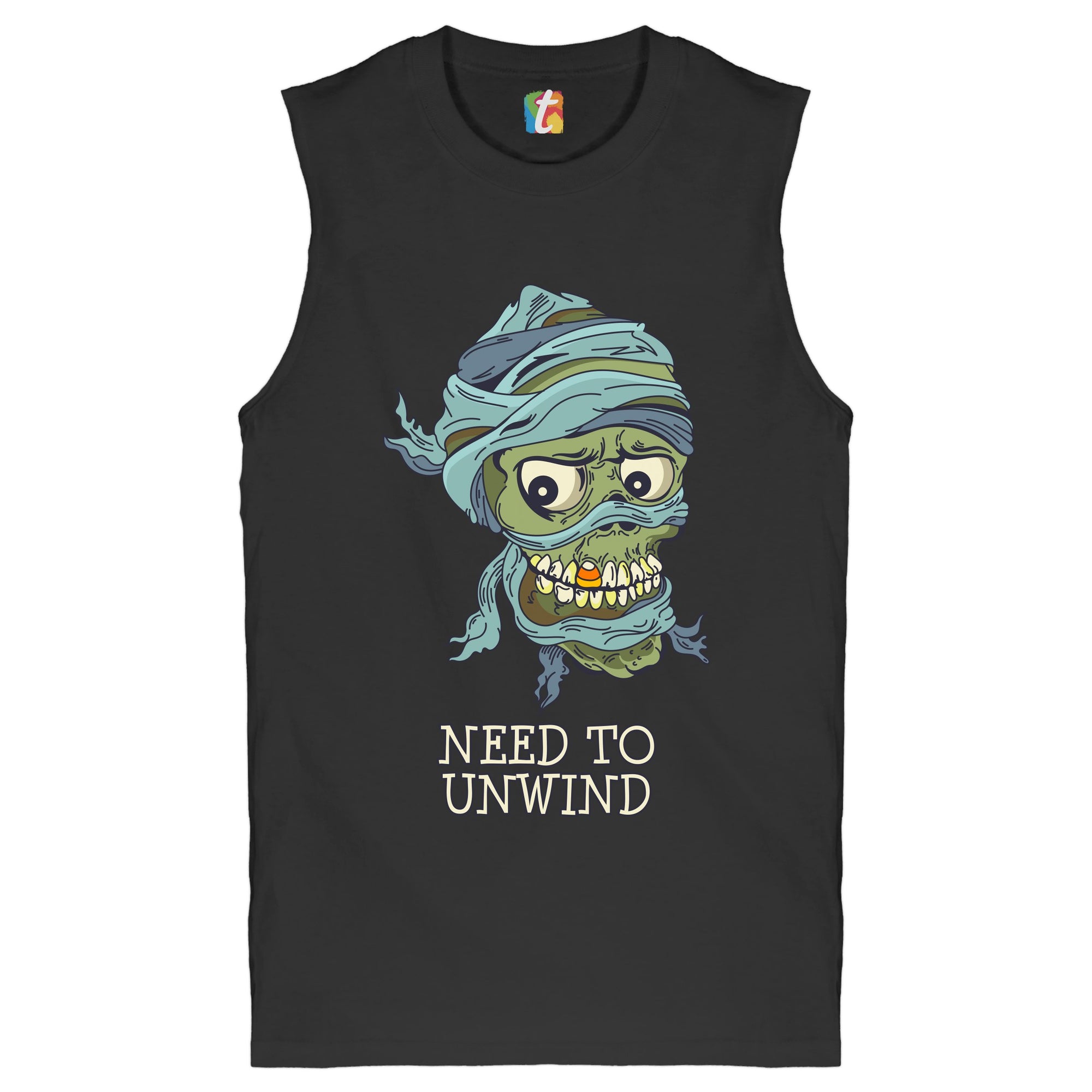 Need to Unwind Muscle Shirt Funny Halloween Zombie Trick-or-Treat Men's