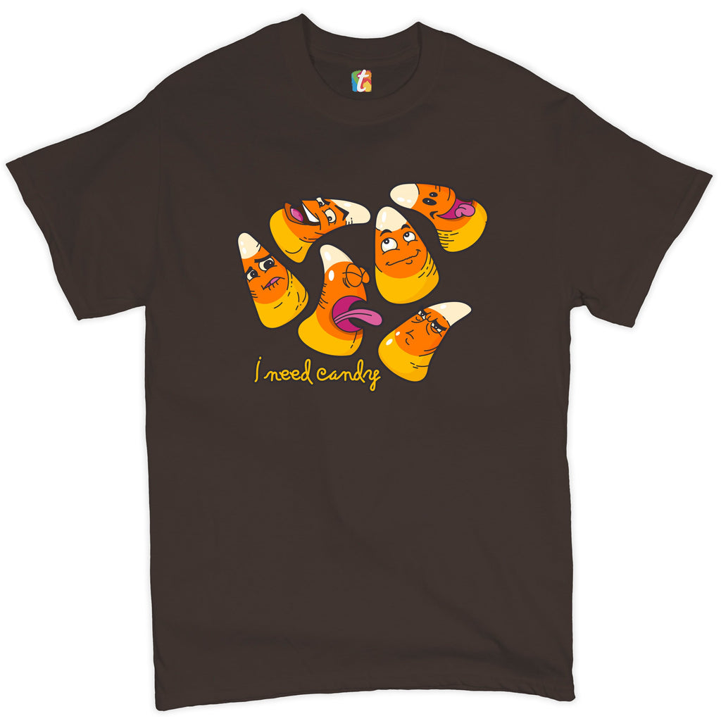 I Need Candy T-shirt Happy Halloween Trick-or-Treating Funny Men's Tee
