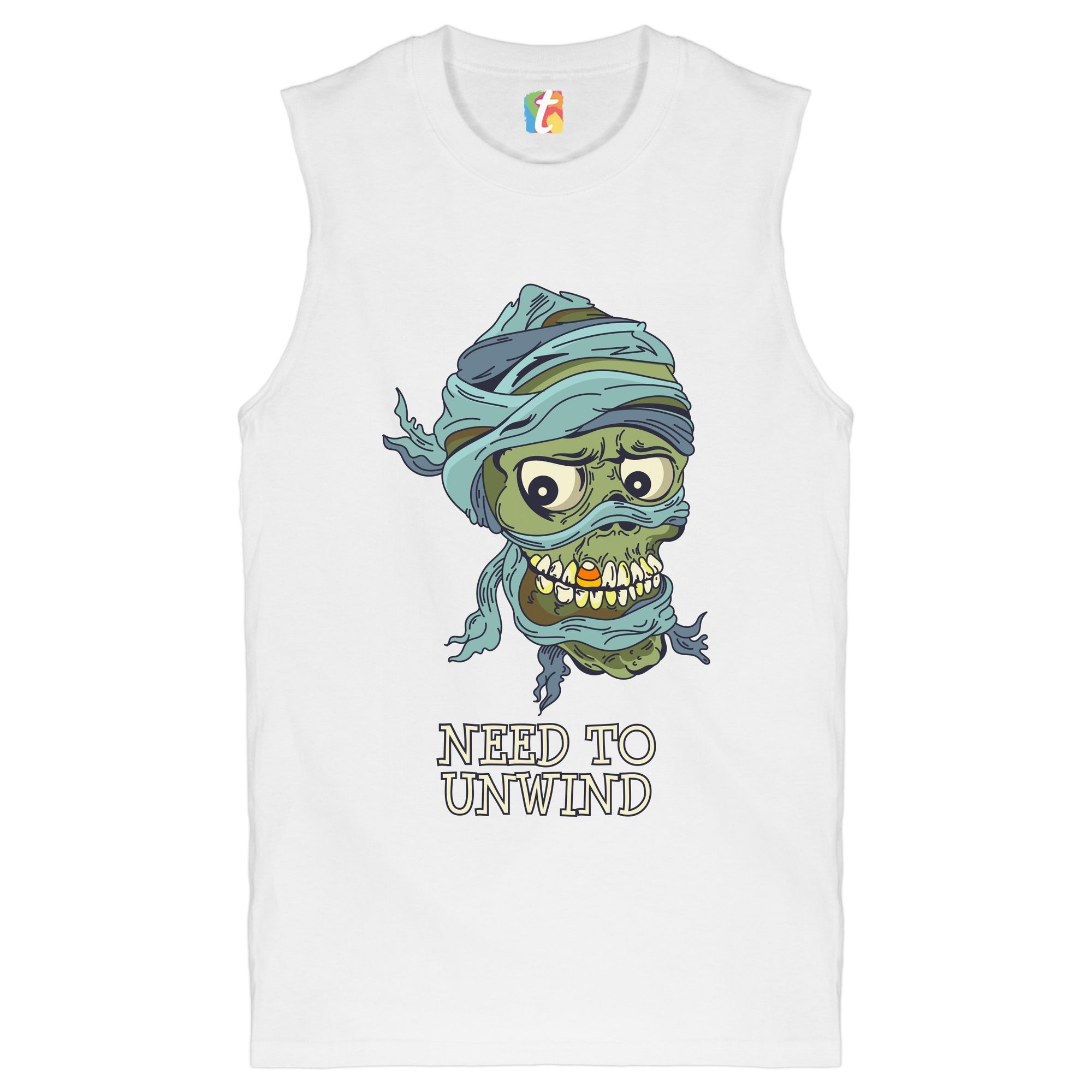 Need to Unwind Muscle Shirt Funny Halloween Zombie Trick-or-Treat Men's