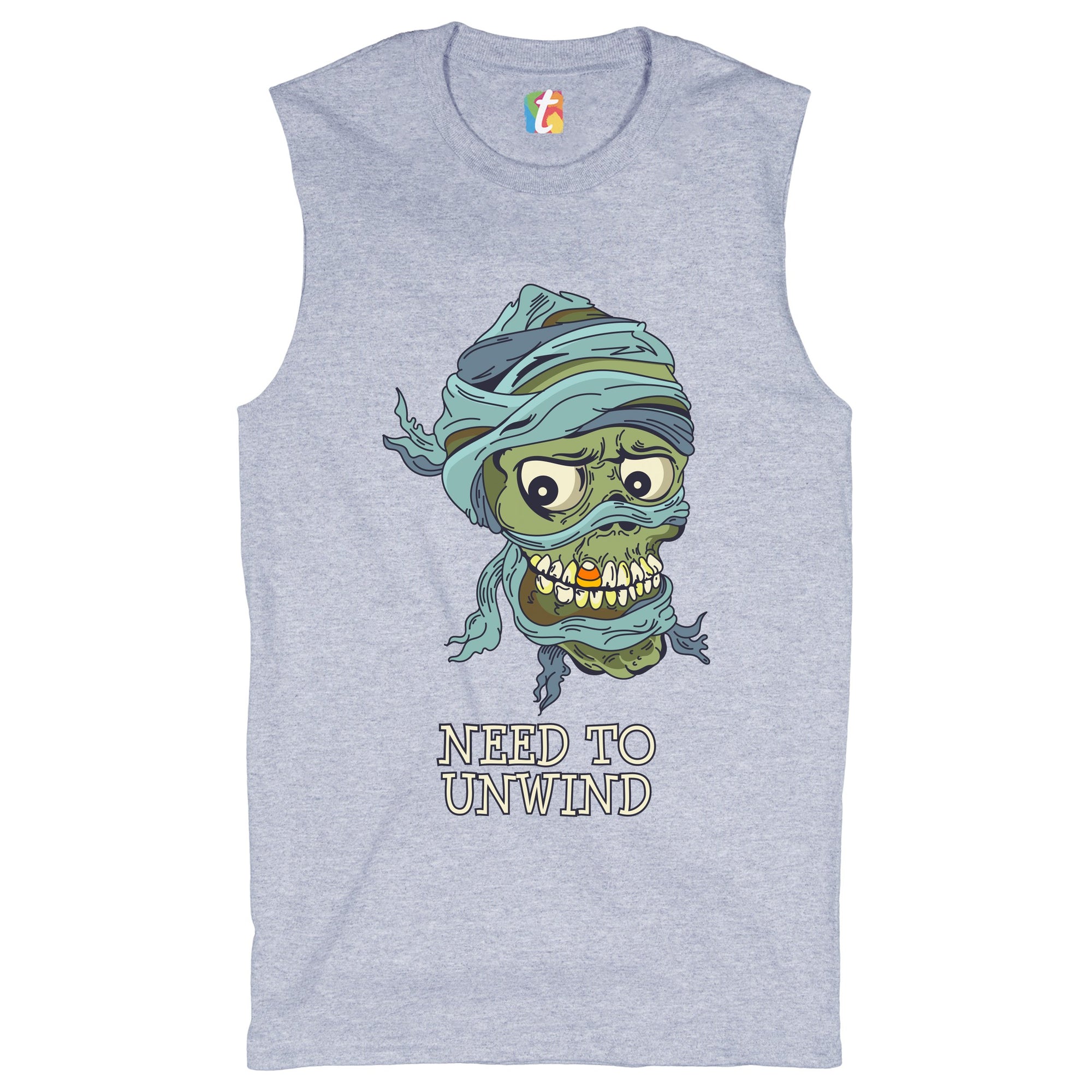 Need to Unwind Muscle Shirt Funny Halloween Zombie Trick-or-Treat Men's