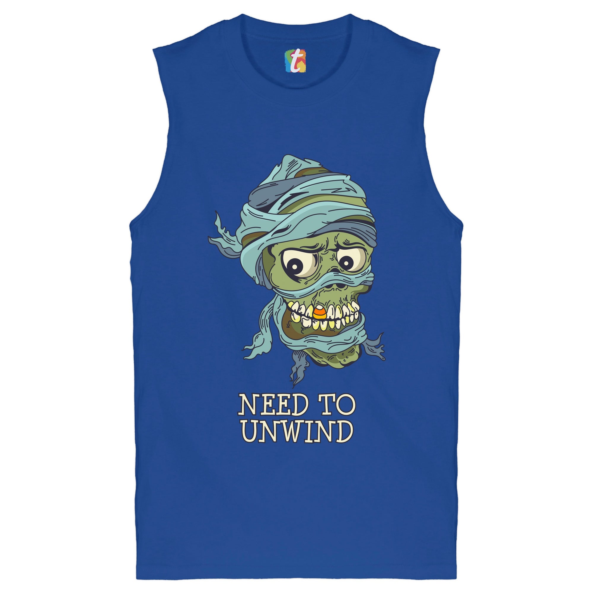 Need to Unwind Muscle Shirt Funny Halloween Zombie Trick-or-Treat Men's
