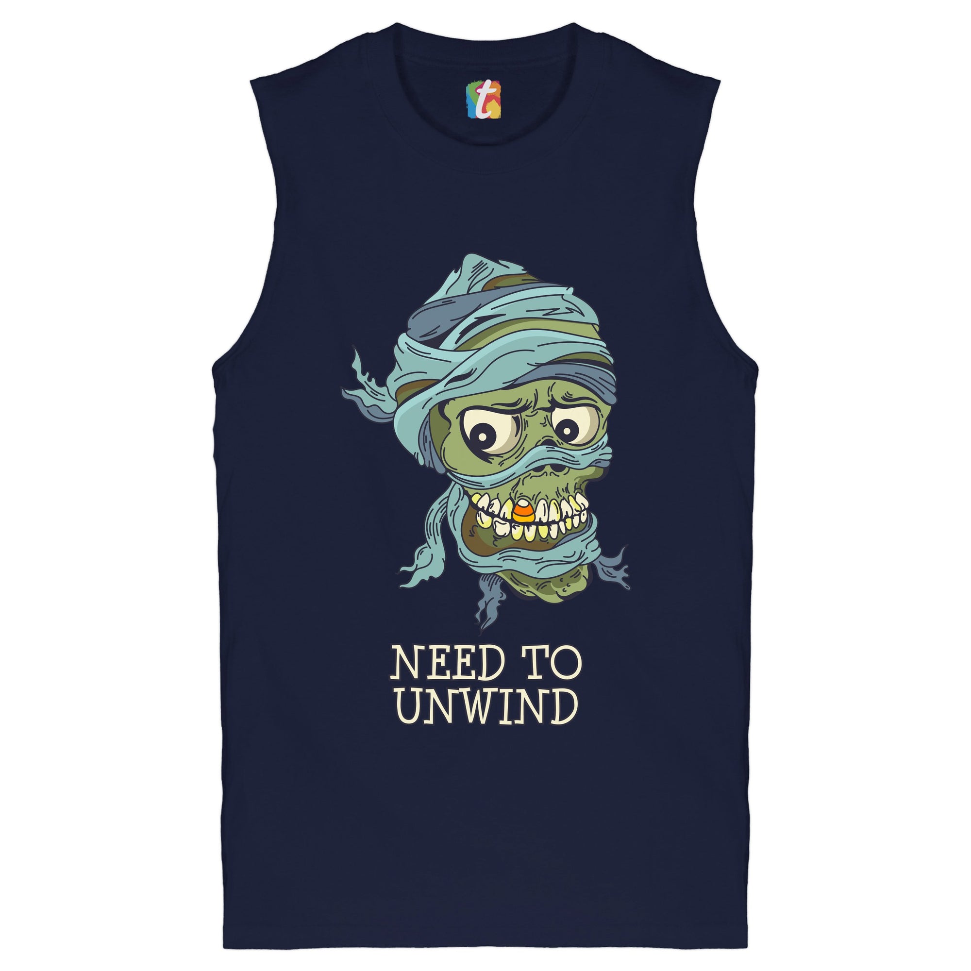 Need to Unwind Muscle Shirt Funny Halloween Zombie Trick-or-Treat Men's
