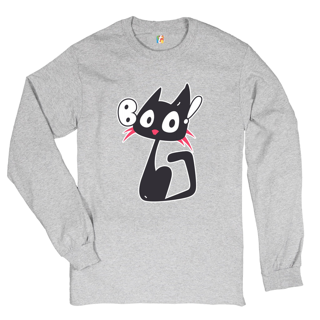Boo Kitten Long Sleeve T-shirt Happy Halloween Trick-or-Treating Funny Cat