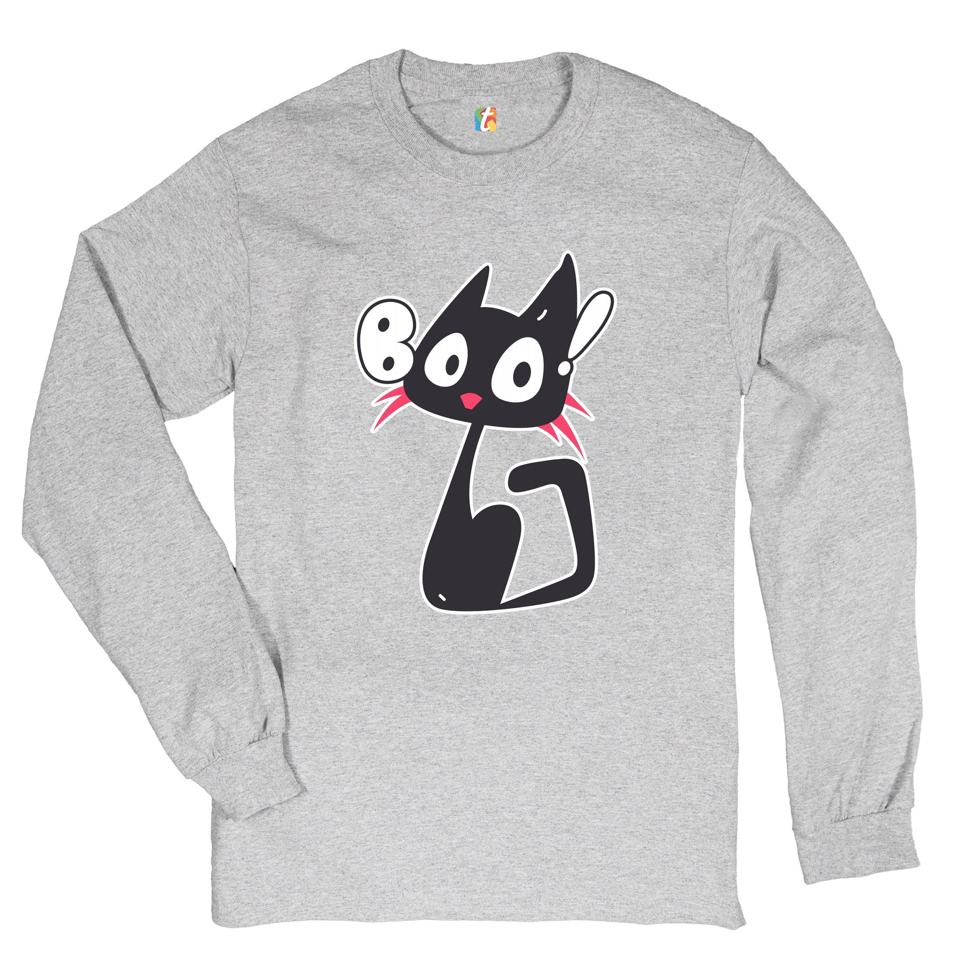 Boo Kitten Long Sleeve T-shirt Happy Halloween Trick-or-Treating Funny Cat