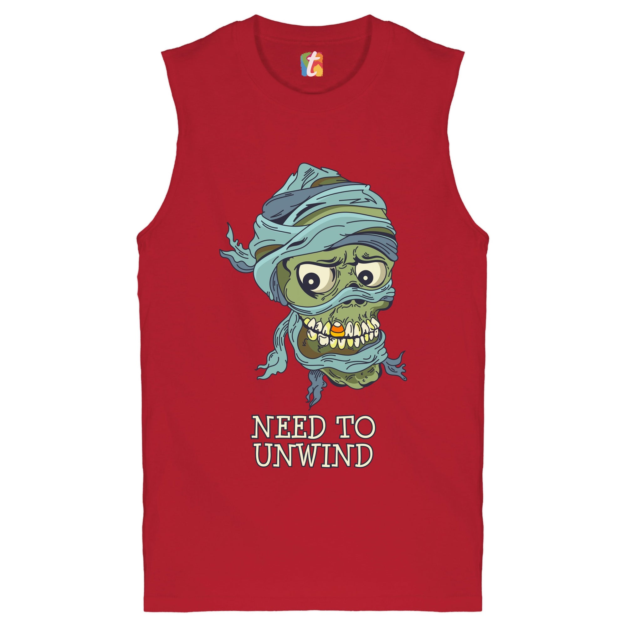 Need to Unwind Muscle Shirt Funny Halloween Zombie Trick-or-Treat Men's