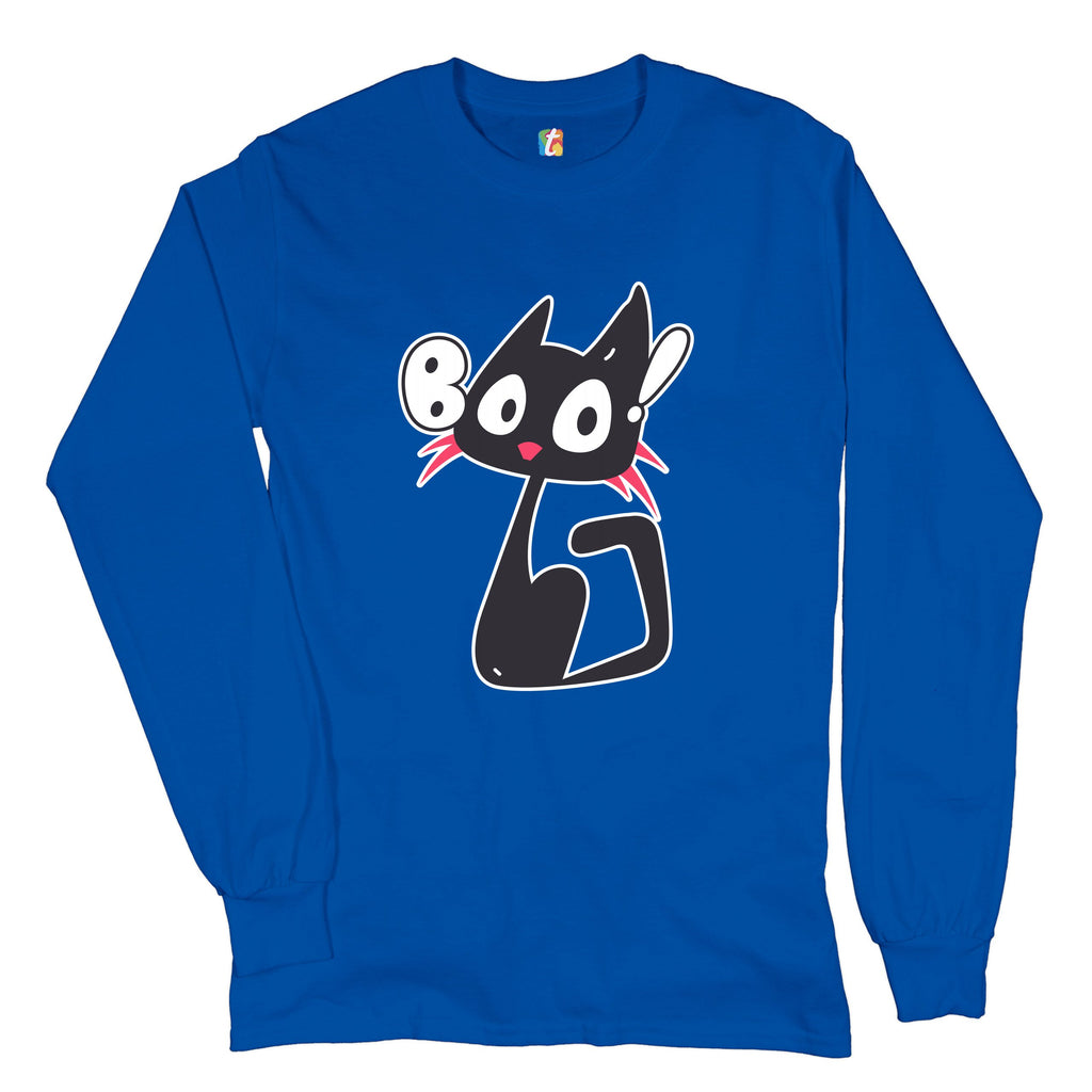 Boo Kitten Long Sleeve T-shirt Happy Halloween Trick-or-Treating Funny Cat