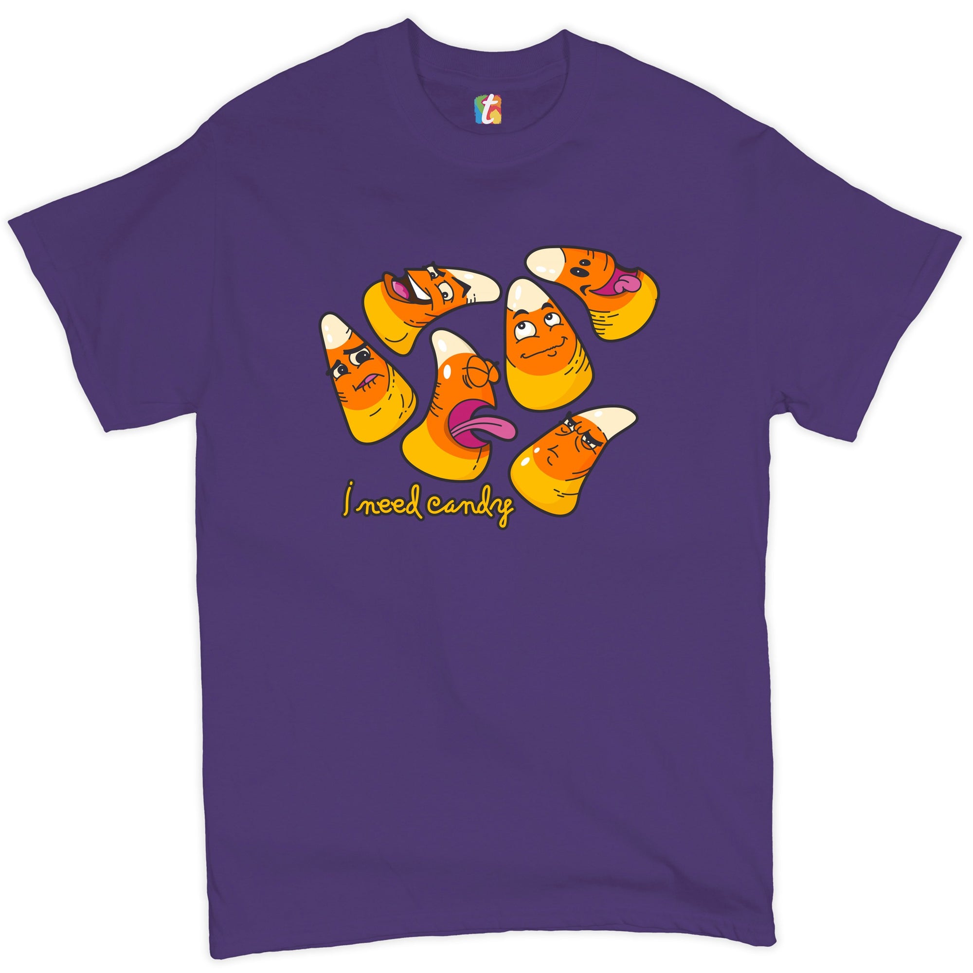 I Need Candy T-shirt Happy Halloween Trick-or-Treating Funny Men's Tee