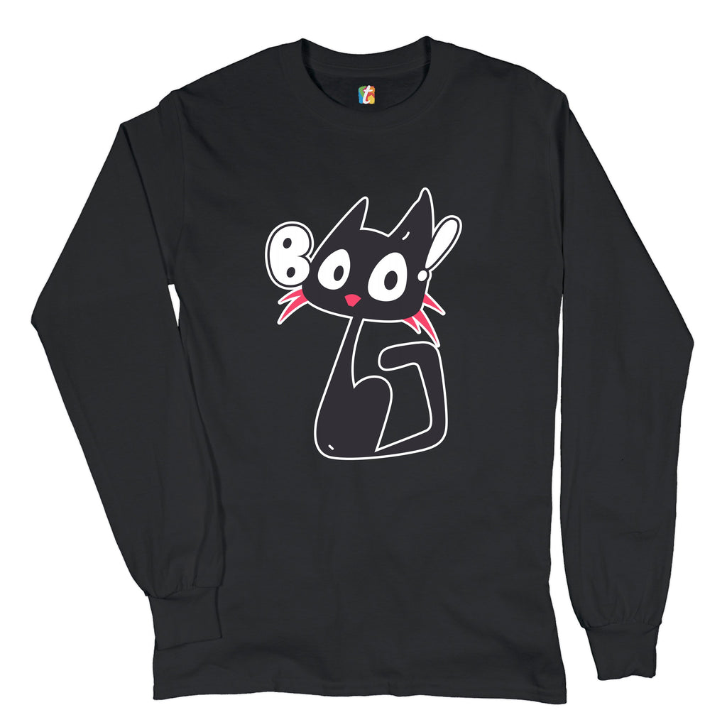 Boo Kitten Long Sleeve T-shirt Happy Halloween Trick-or-Treating Funny Cat