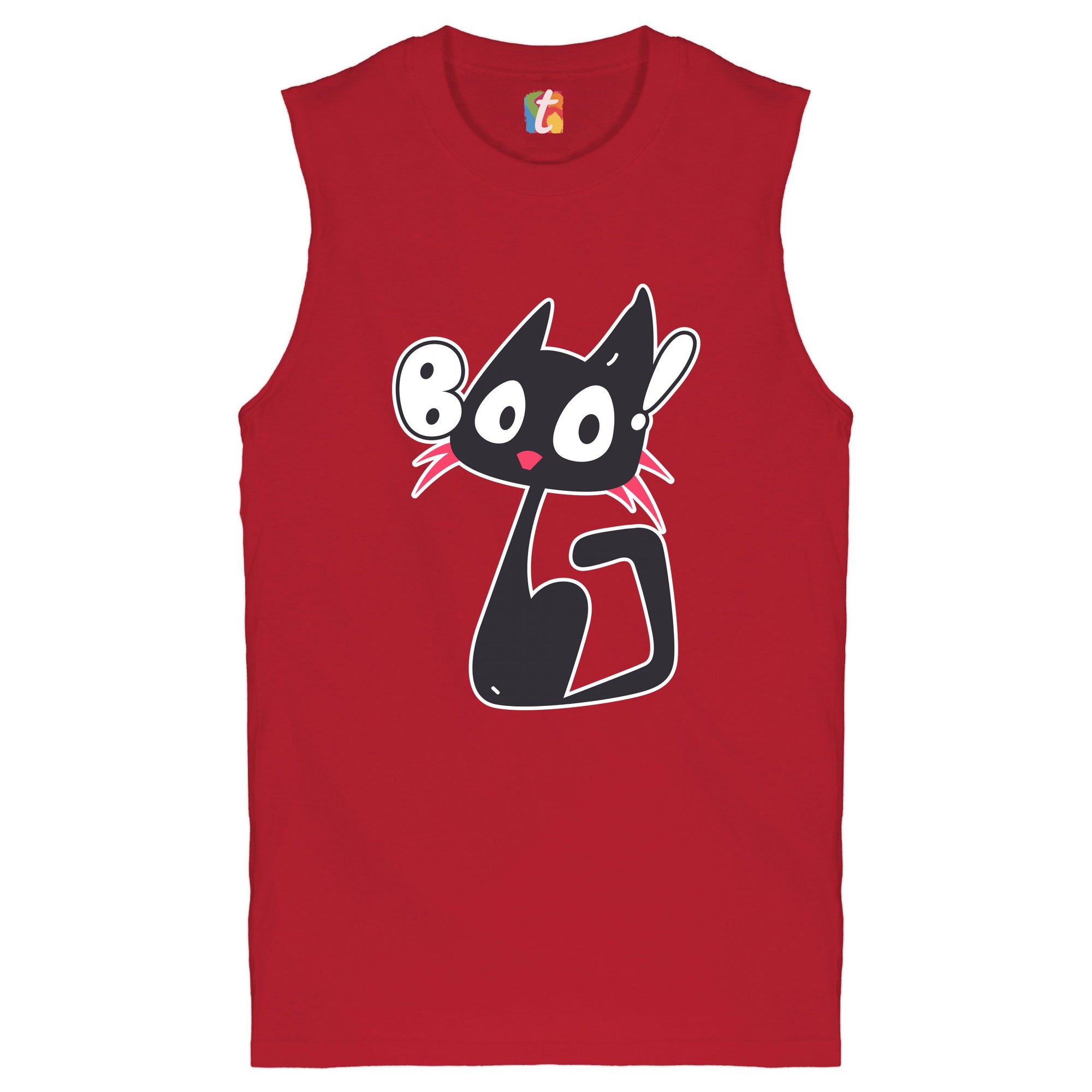 Boo Kitten Muscle Shirt Happy Halloween Trick-or-Treating Funny Cat Men's