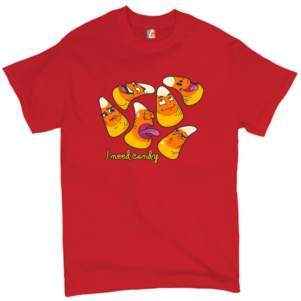 I Need Candy T-shirt Happy Halloween Trick-or-Treating Funny Men's Tee