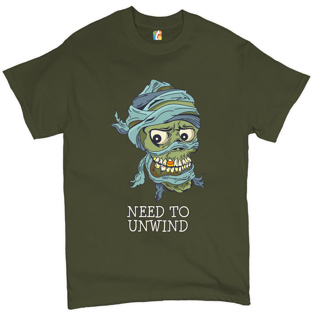 Need to Unwind T-shirt Funny Halloween Zombie Trick-or-Treat Men's Tee