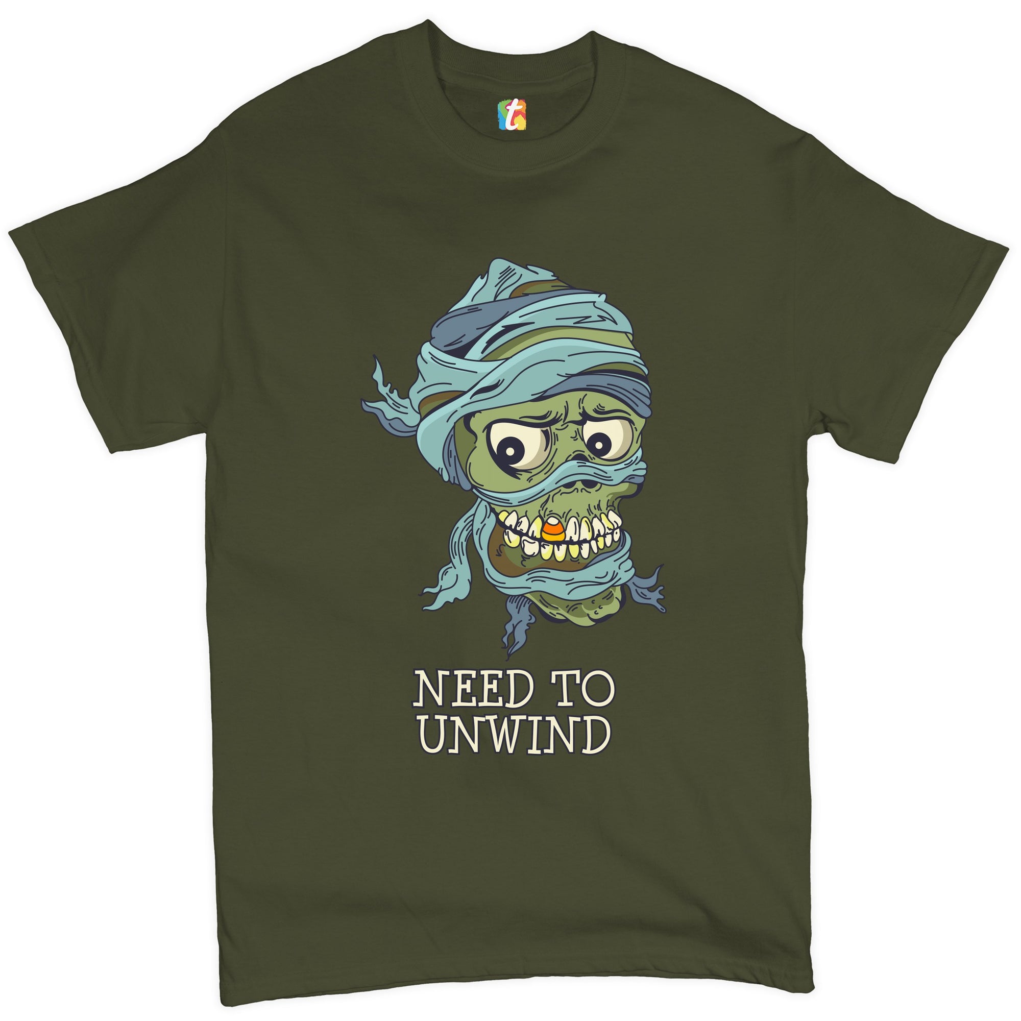 Need to Unwind T-shirt Funny Halloween Zombie Trick-or-Treat Men's Tee
