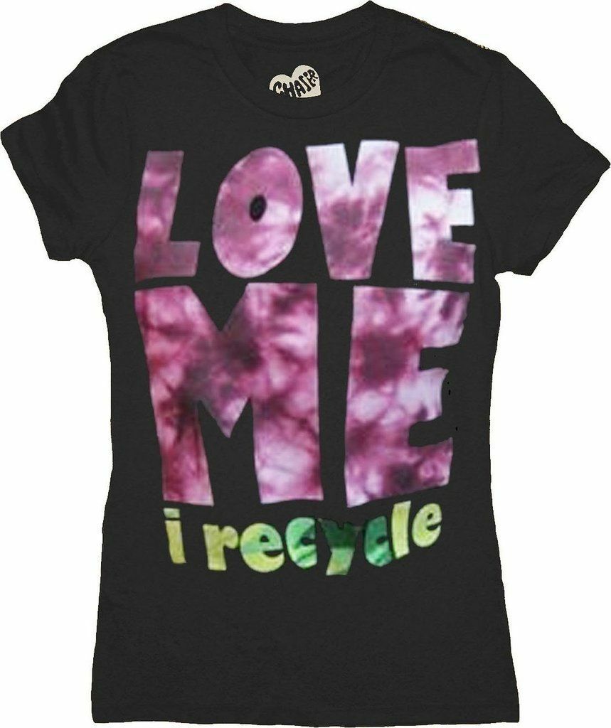 Ladies Junior's Teens WWF World Wildlife Love Me I Recycle Back To School Tee