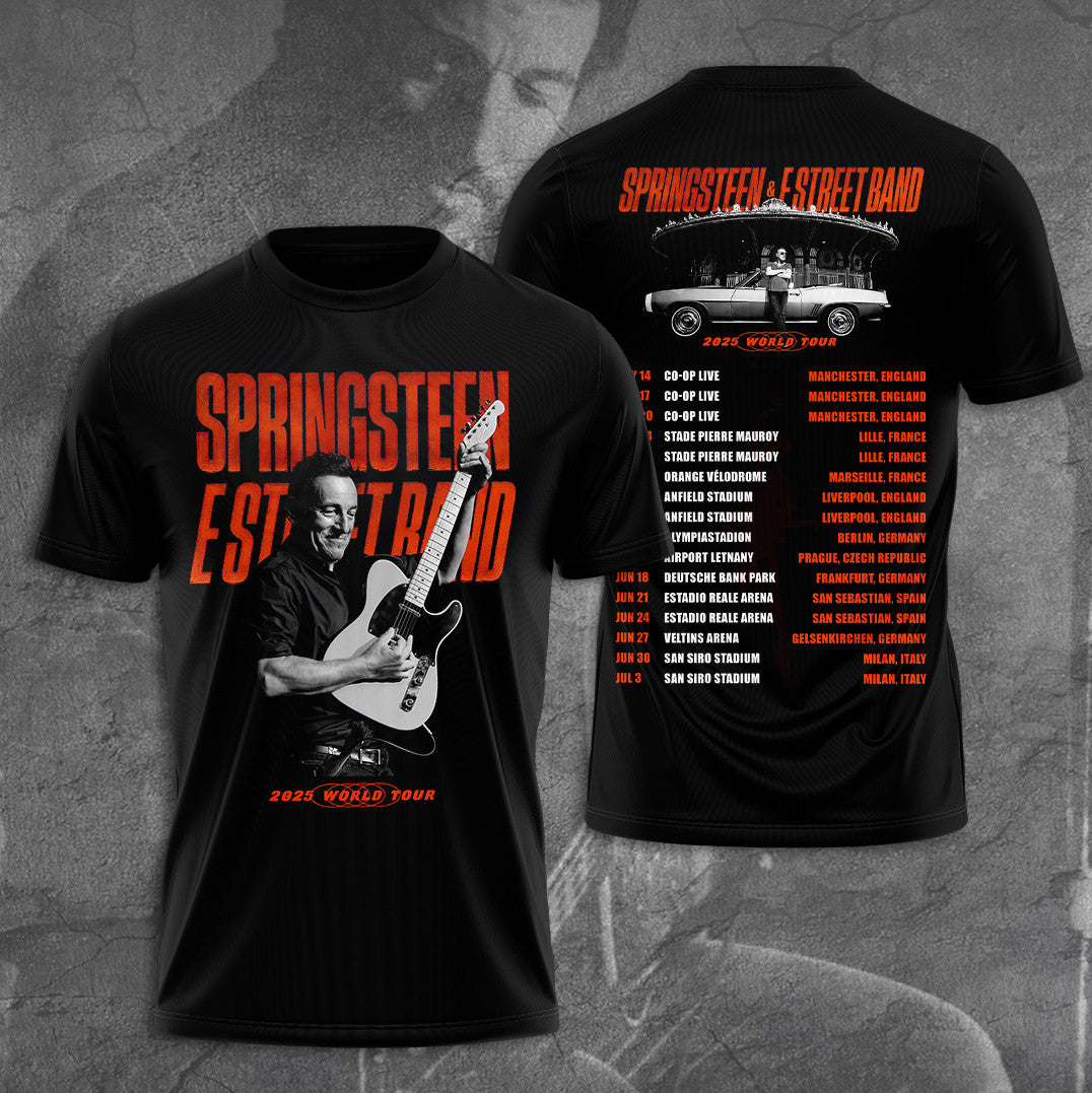 Bruce Springsteen & E Street Band 2025 World Tour 3D T-Shirt