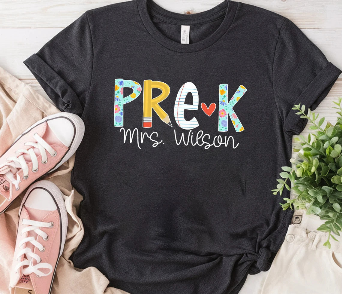 Retro Pre K Teacher Shirt, PreK Shirt, Back to School Shirt