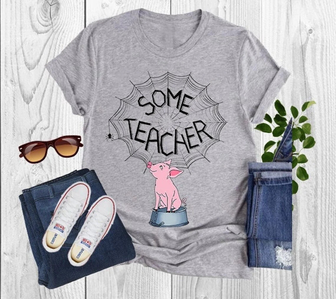 Some Teacher Pig T Shirt Back to School Shirt Gift for Teacher Funny Educator Te