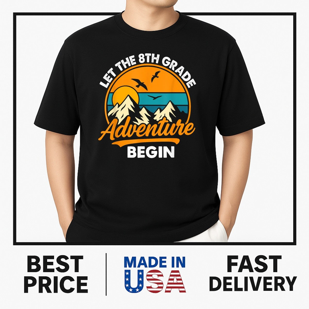 Let the 8th Grade Adventure Begin Funny Back to School T-Shirt BESTSELLER