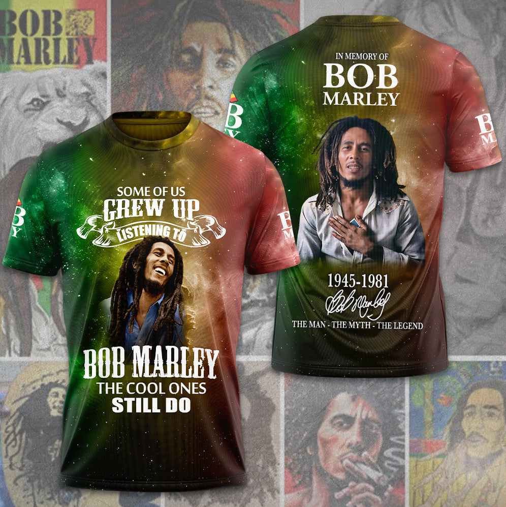 Bob Marley 1945-1981 In Memory Of Bob Marley Signature 3D T-Shirt