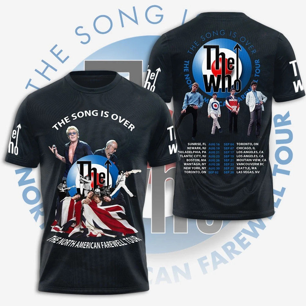 The Who 3D Tshirt New The Song Is Over Hot Tour 2025 Tshirt Fan Gift