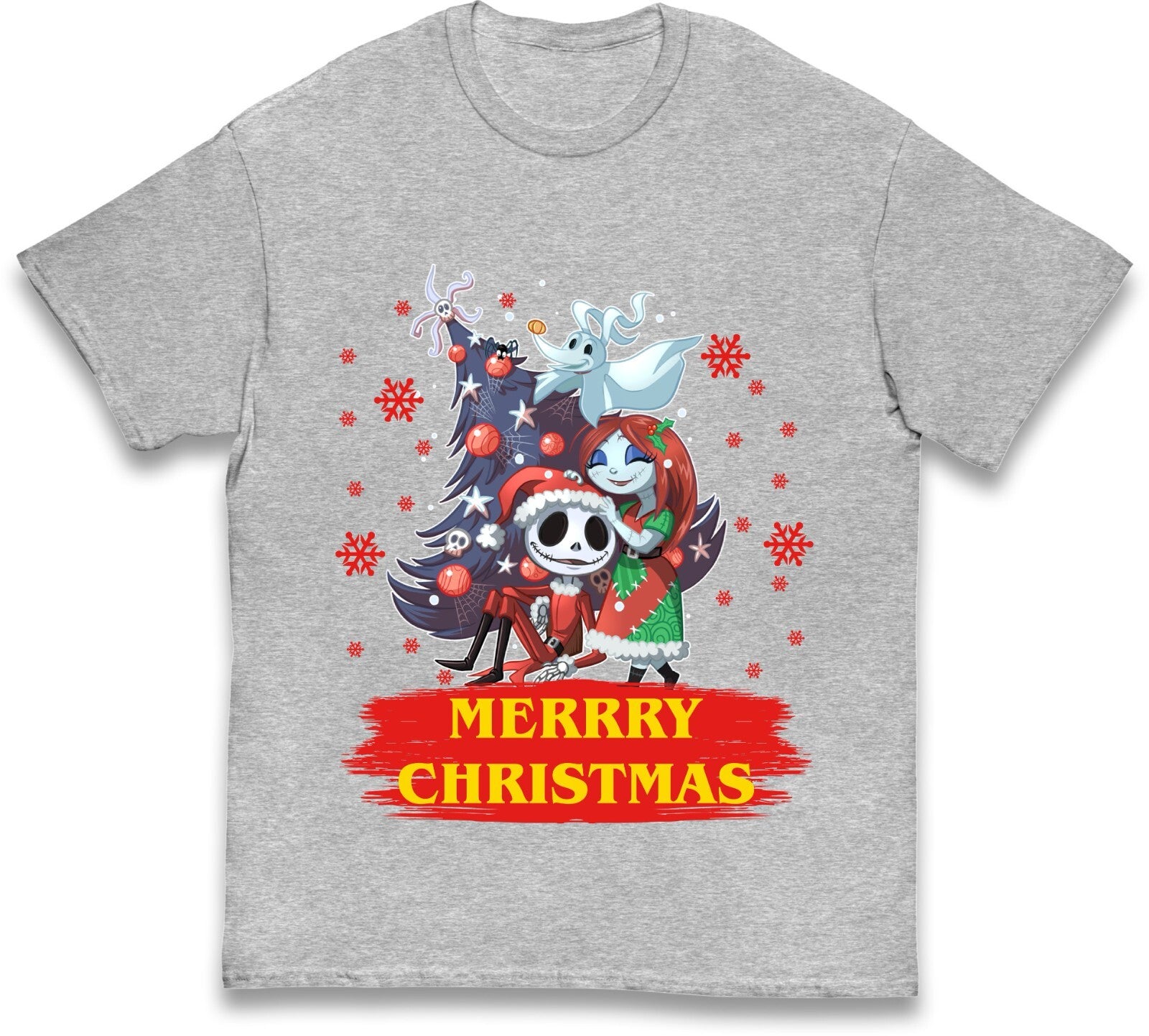 Horror Characters Halloween Christmas Tree T-shirt – Festive & Fun Design