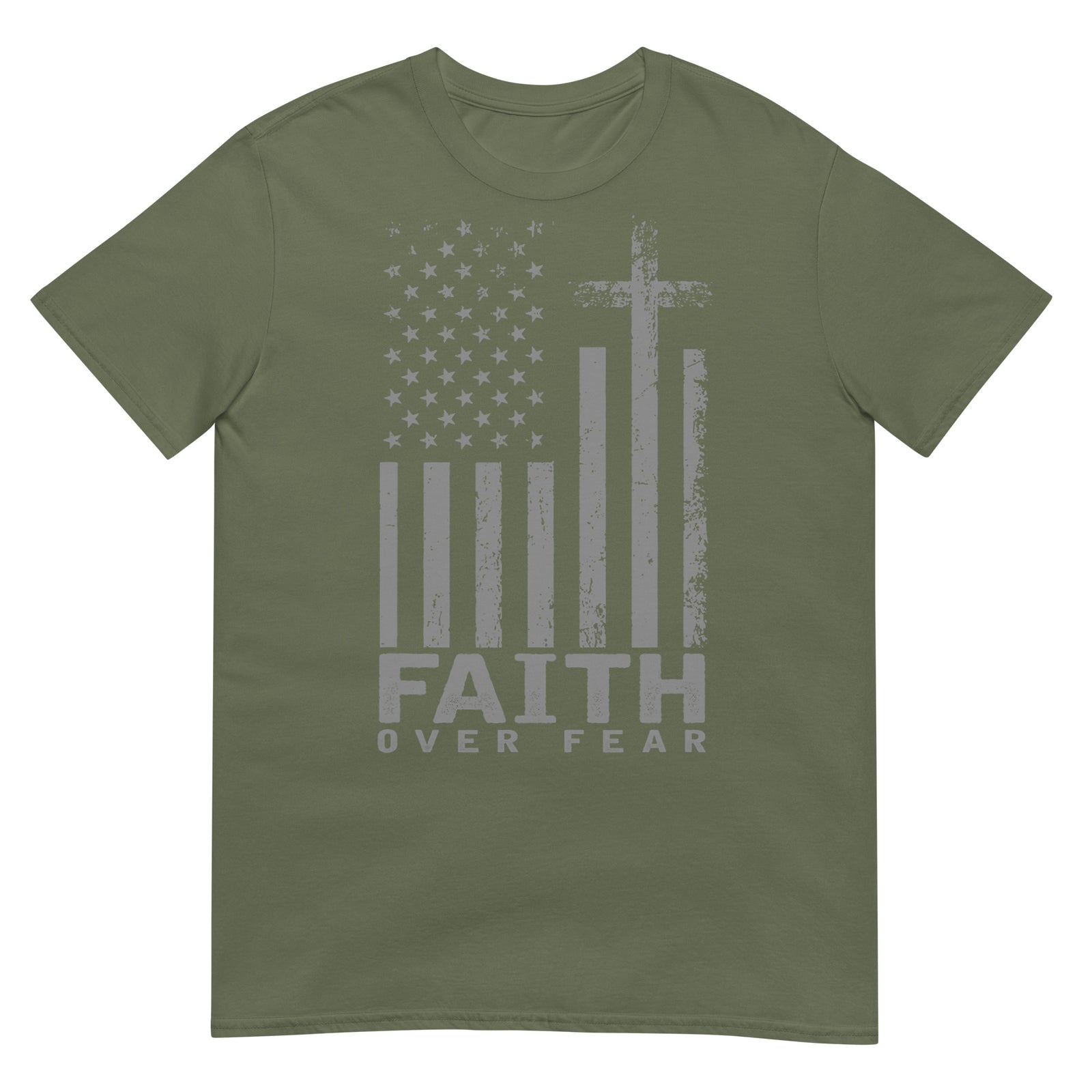 America Pride US Flag Faith Over Fear Prayer T-Shirt