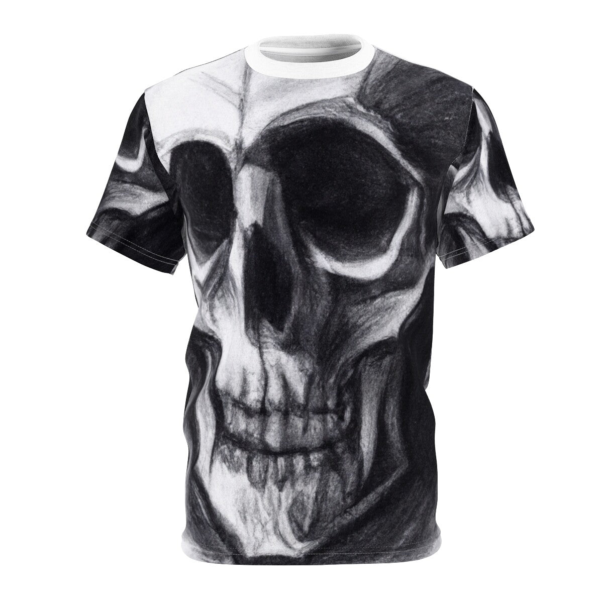 All Over Print Halloween Horror Art T Shirt Adult Scary Creepy Skull Goth Tee