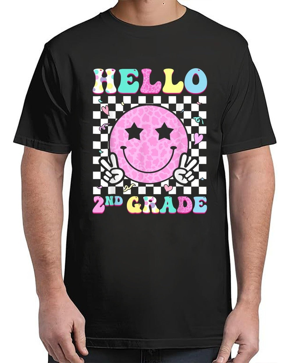 Hello 2nd Grade Groovy Back to School Second Grade for Adult S-4XL T-Shirt