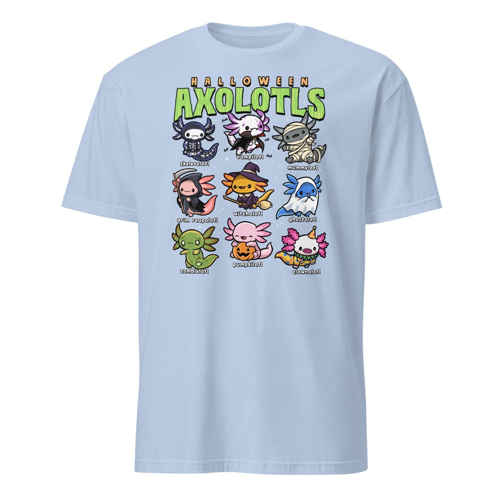 Halloween Axolotl Shirt Creepy Axolotls Trick or Treat Alotl T-Shirt Size S-3XL