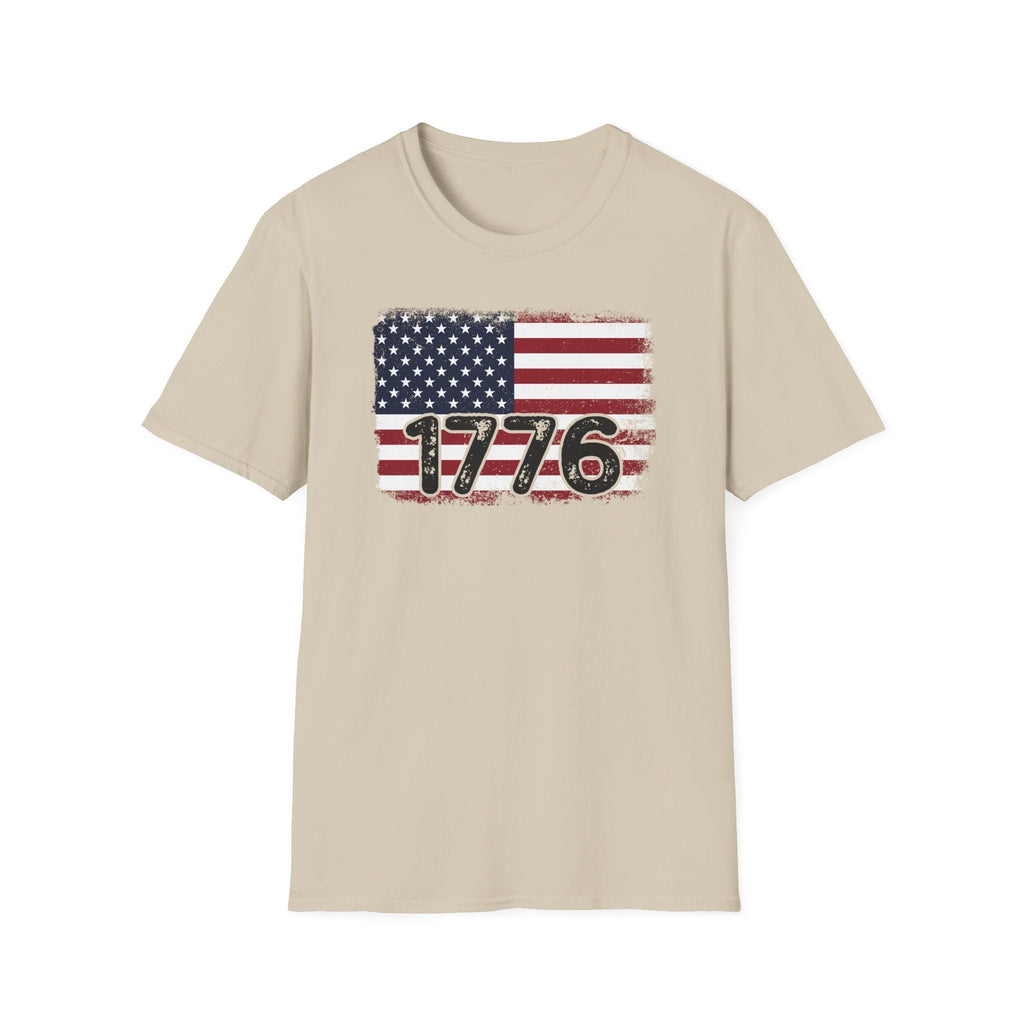 1776 USA Flag T-shirt Distressed America Independence Day Patriotic Unisex S-3XL