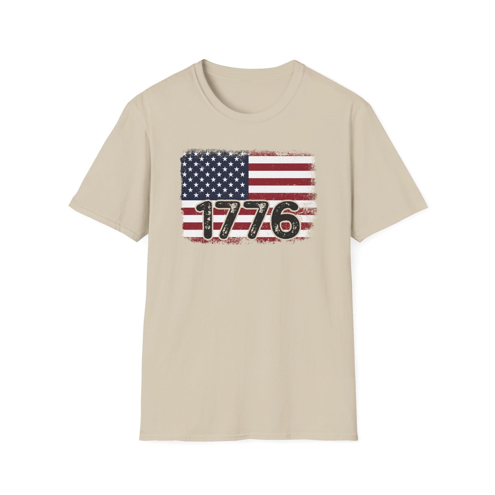 1776 USA Flag T-shirt Distressed America Independence Day Patriotic Unisex S-3XL