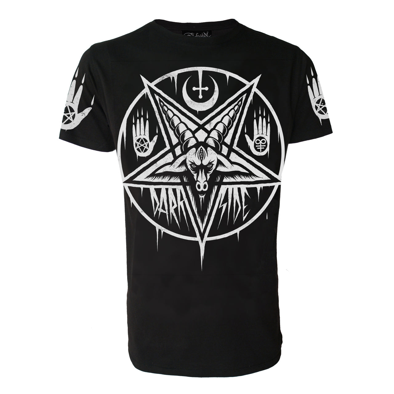 Horror Occult Halloween T-Shirt - PENTAGRAM BAPHOMET- Mens T-Shirt