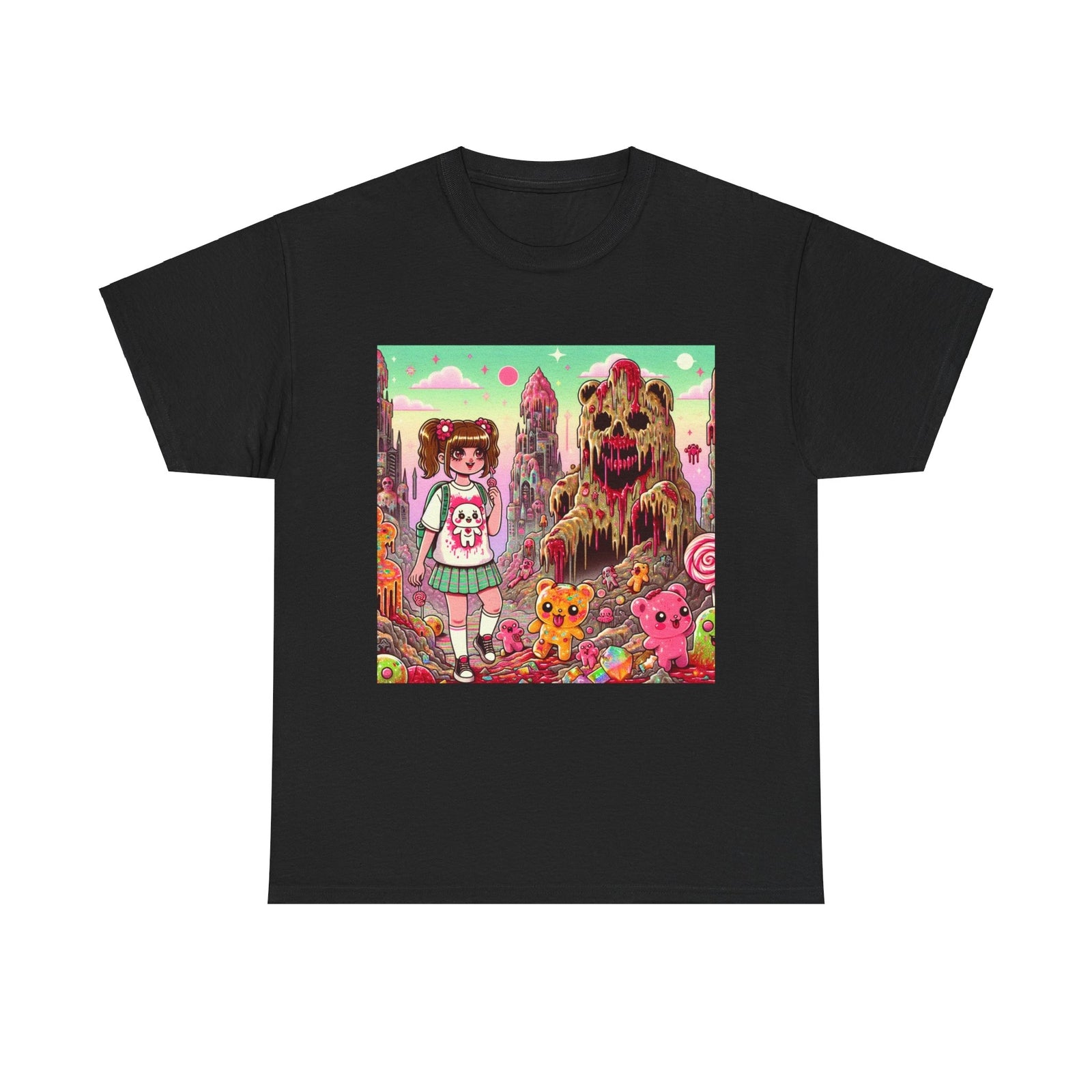 Unisex Adult T Shirt Grunge Kawaii Candy Castle Horror Scary Gothic Anime Tee