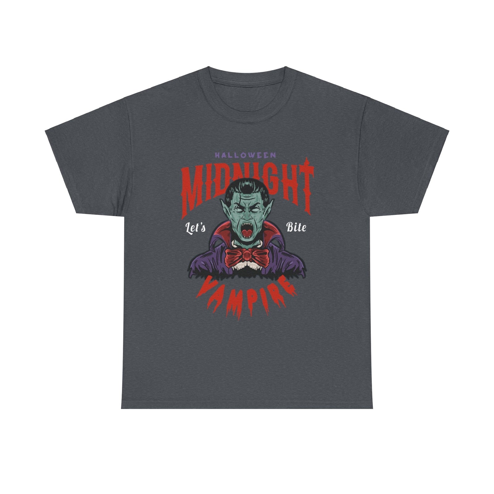 Halloween Midnight Let's Bite Vampire Tshirt  Costume October Trick Or Treat