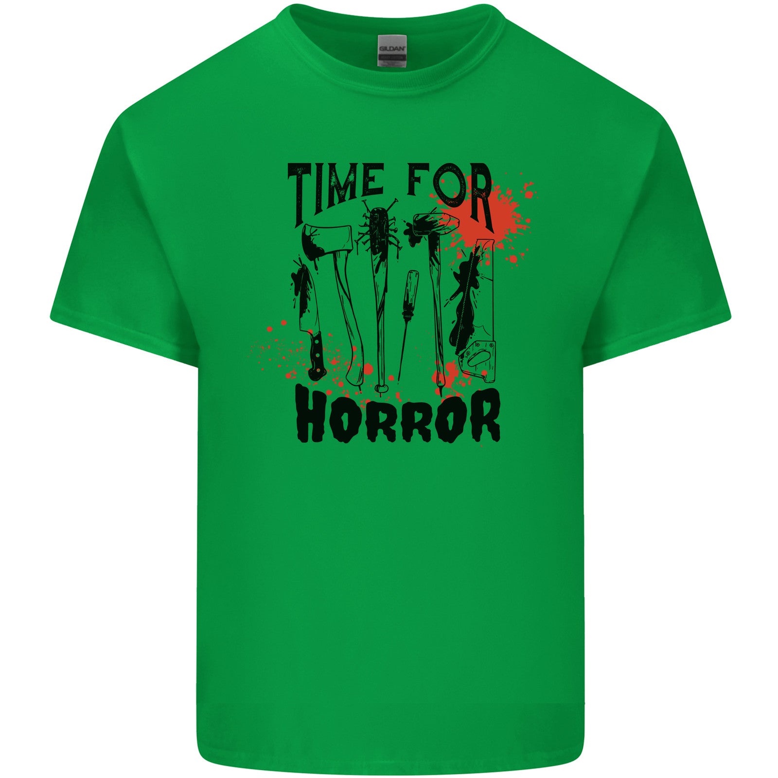 Time for Horror Halloween Serial Killer Murder Mens Cotton T-Shirt Tee Top