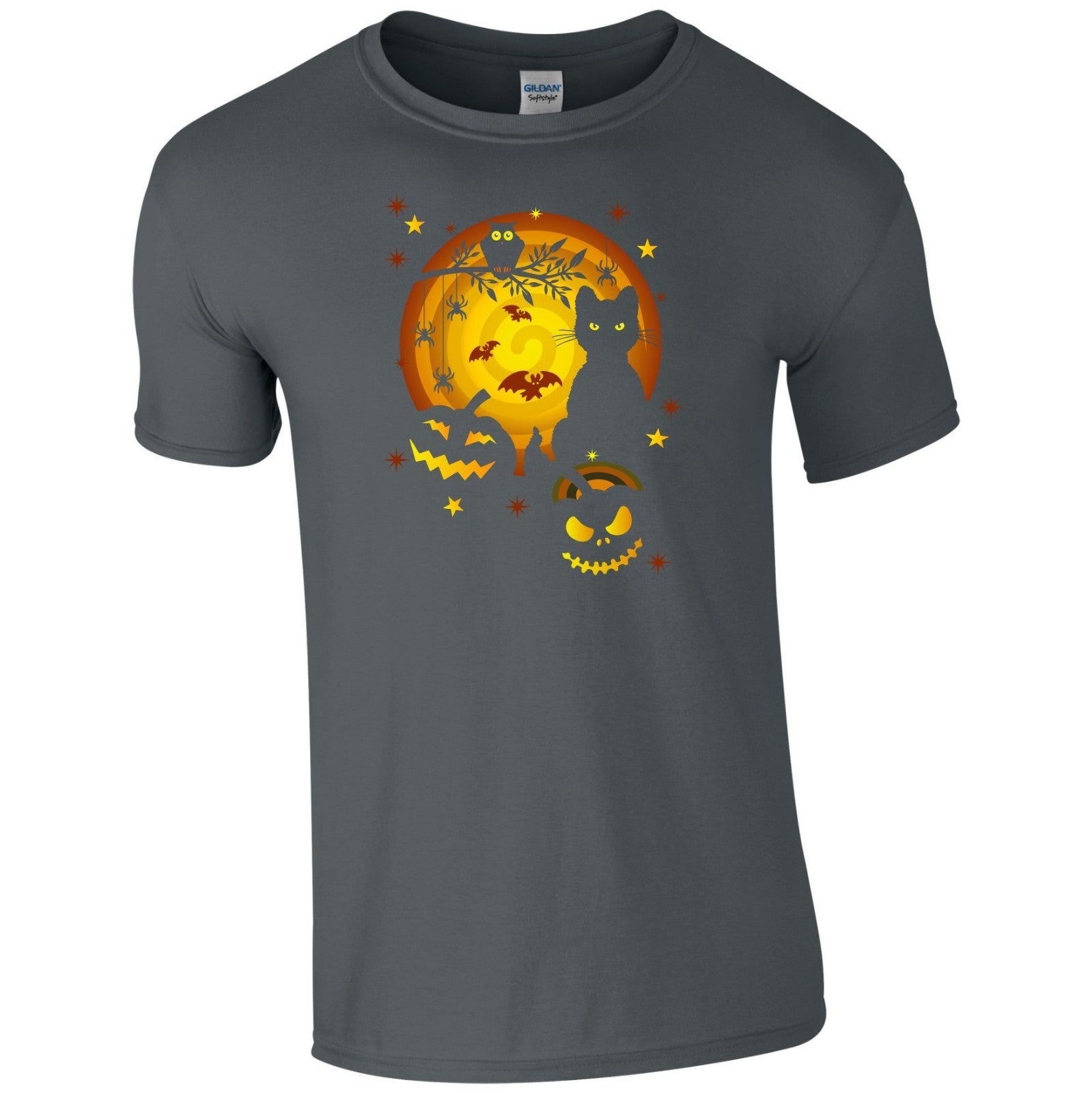 Halloween T Shirt Scary Horror Night Pumpkin Bat Cat Trick or Treat Gift Men Top