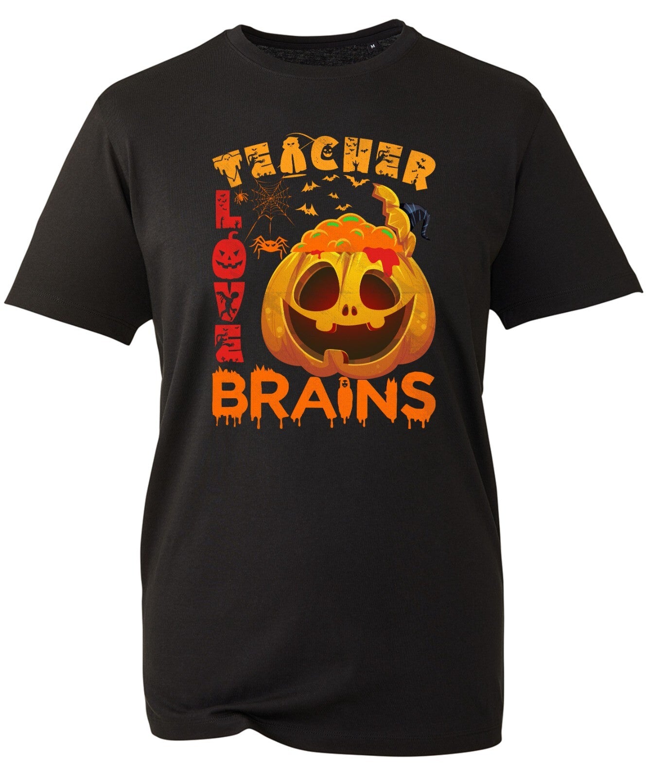 Teachers Love Brains - Halloween T-Shirt Teachers Day Pumpkin Zombies Horror