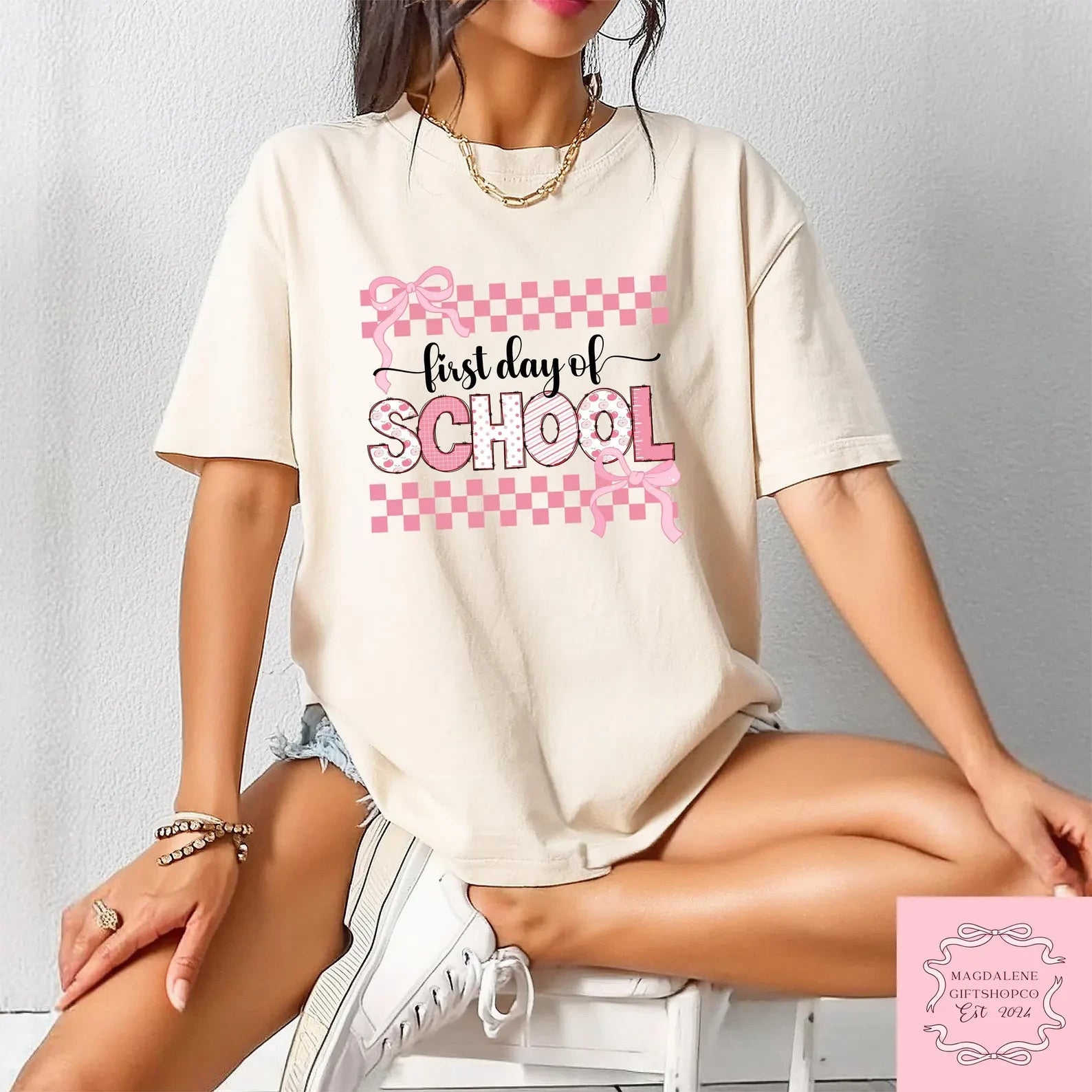 Coquette Back to School Shirt, Cute Preppy Teacher Tee Gift First Day Outfit