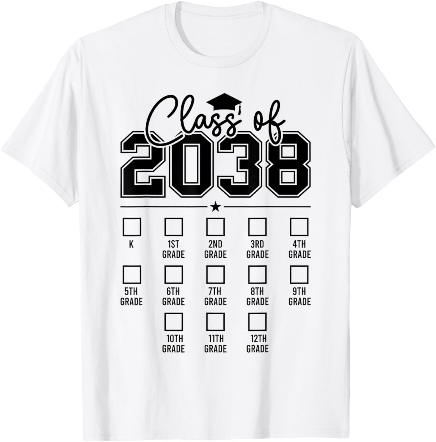 Class of 2038 Grow With Me Funny Kindergarten Back To School iconic adult S-4XL