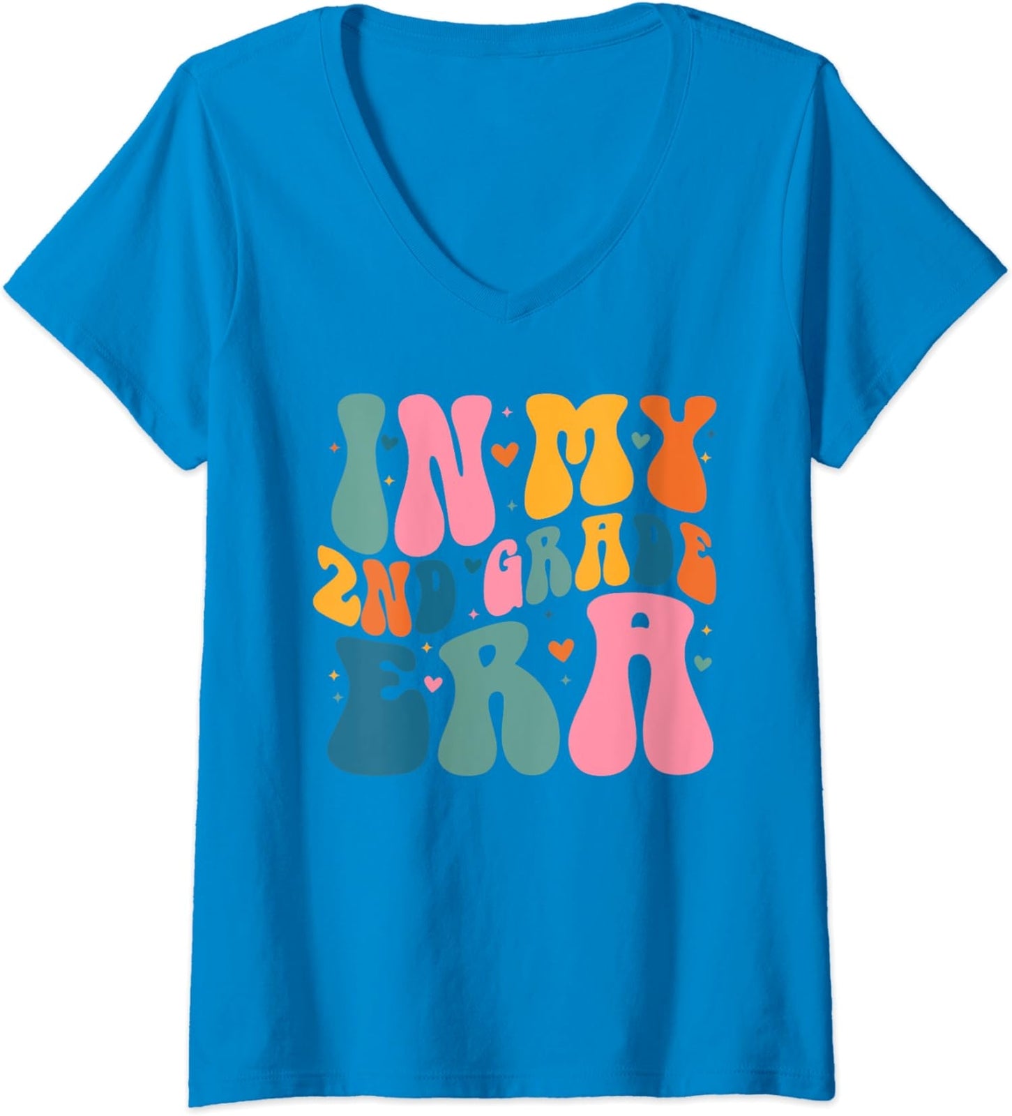 In My 2nd Grade Era Back To School First Day Teacher Ladies' V-Neck Tshirt