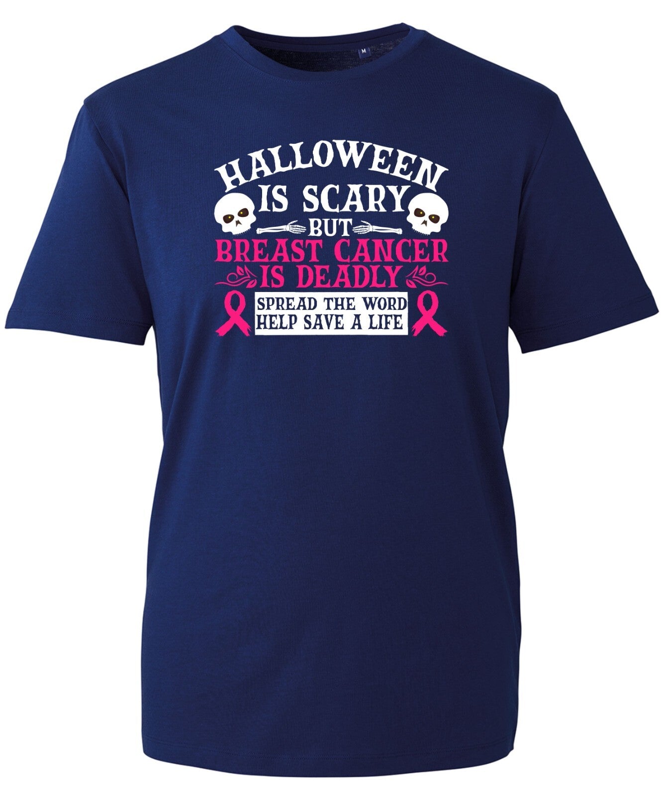 Halloween Is Scary But But Breast Cancer Is Deadly T-Shirt Horror Nightmare Tops
