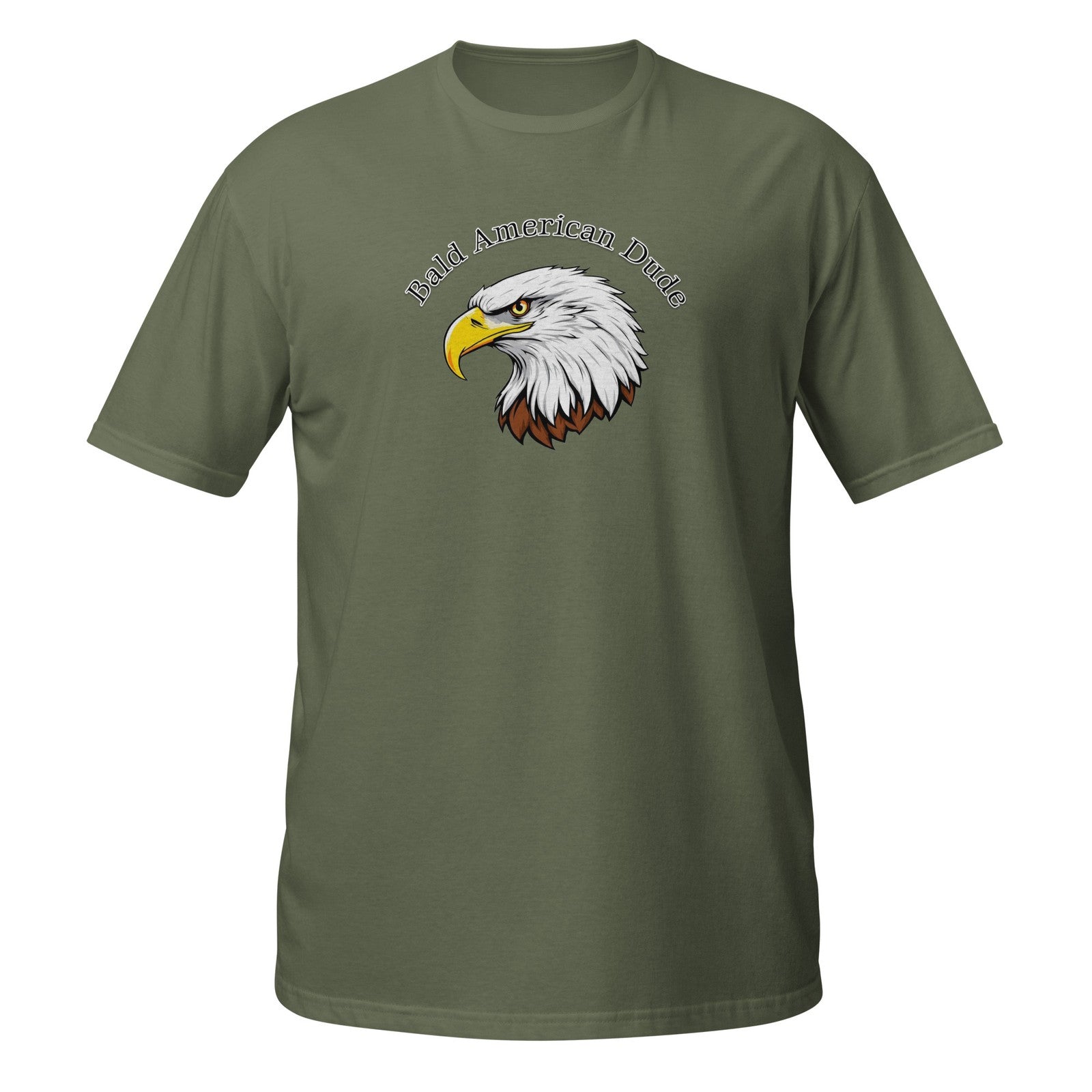 Bald American Dude Short-Sleeve Unisex T-Shirt Patriotic Eagle USA America Hair