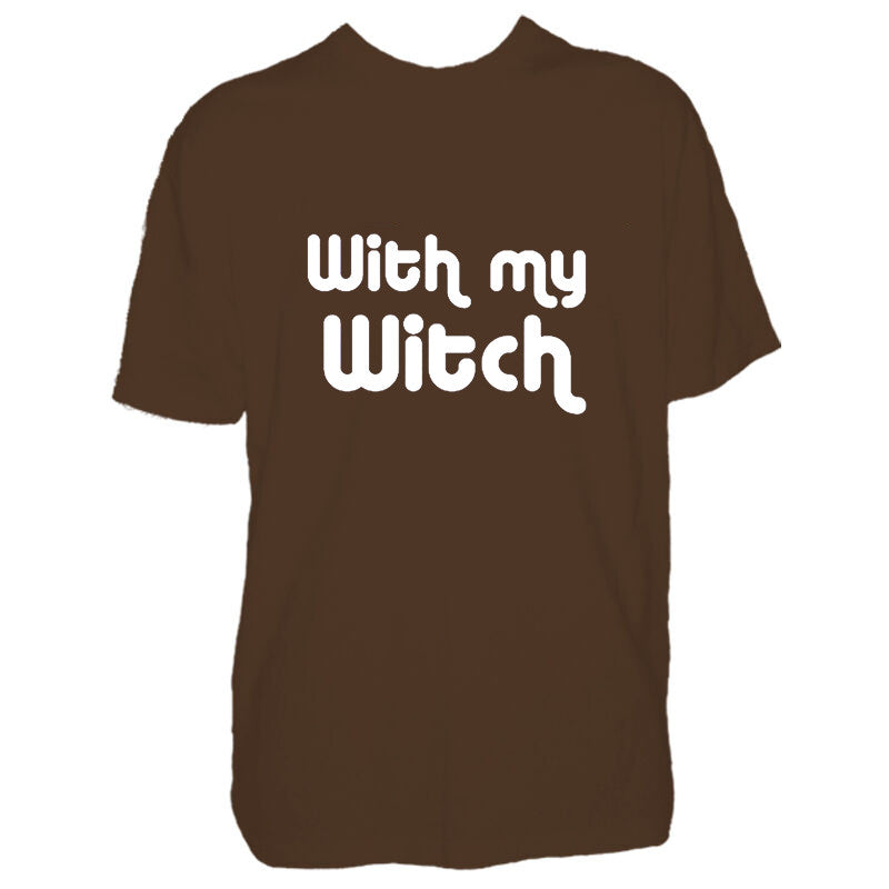 Mens Halloween Tshirt - With My Witch Party Night Trick Or Treat Costume T Shirt