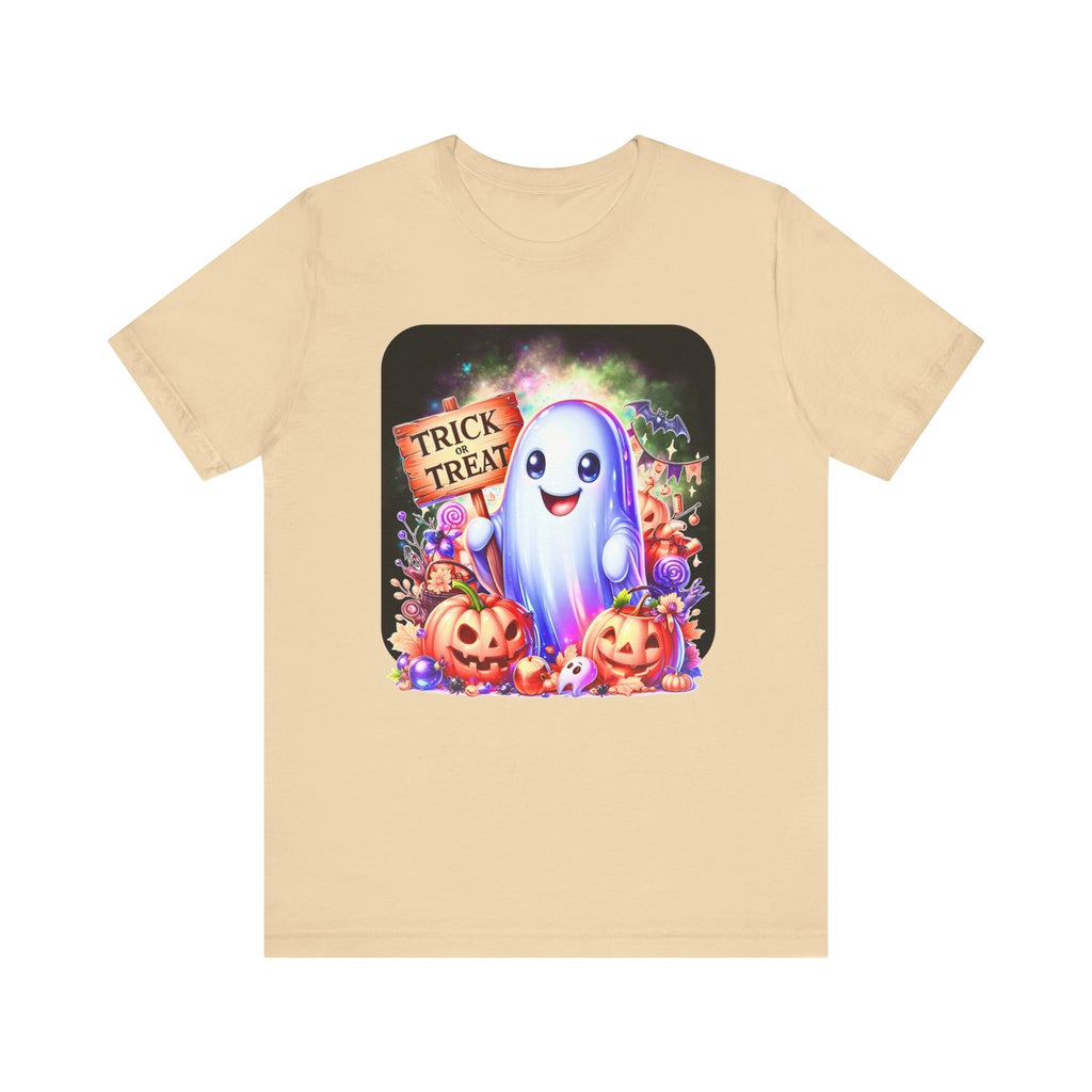 Ghost With All The Candy: Trick or Treat Unisex Bella + Canvas Spooky T-Shirt