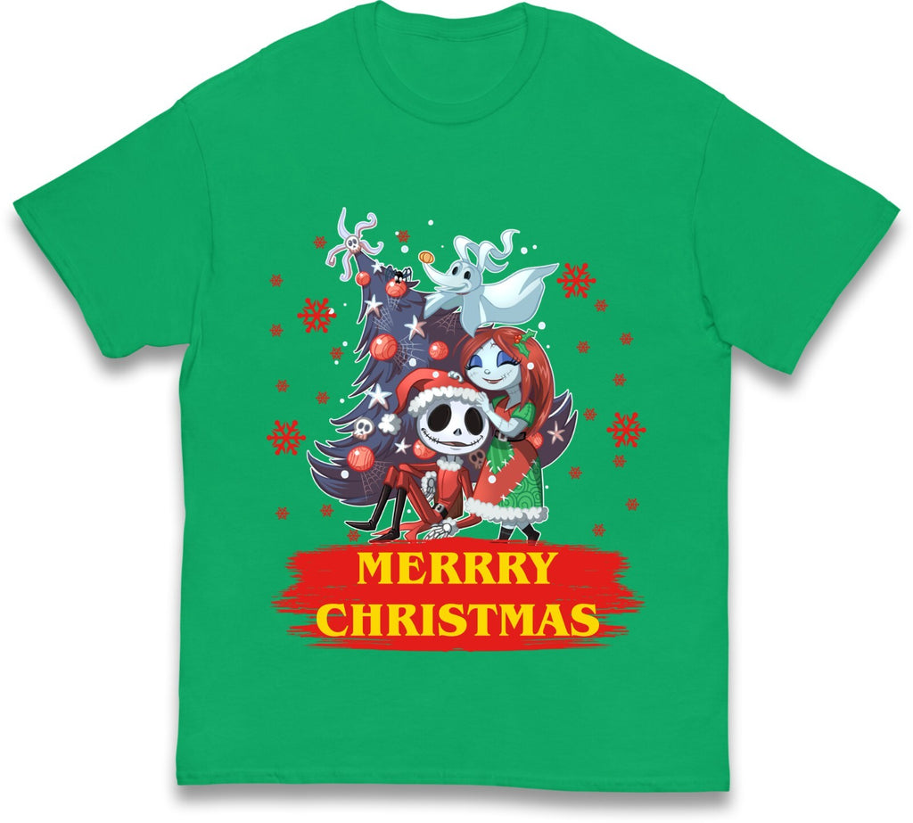 Horror Characters Halloween Christmas Tree T-shirt – Festive & Fun Design