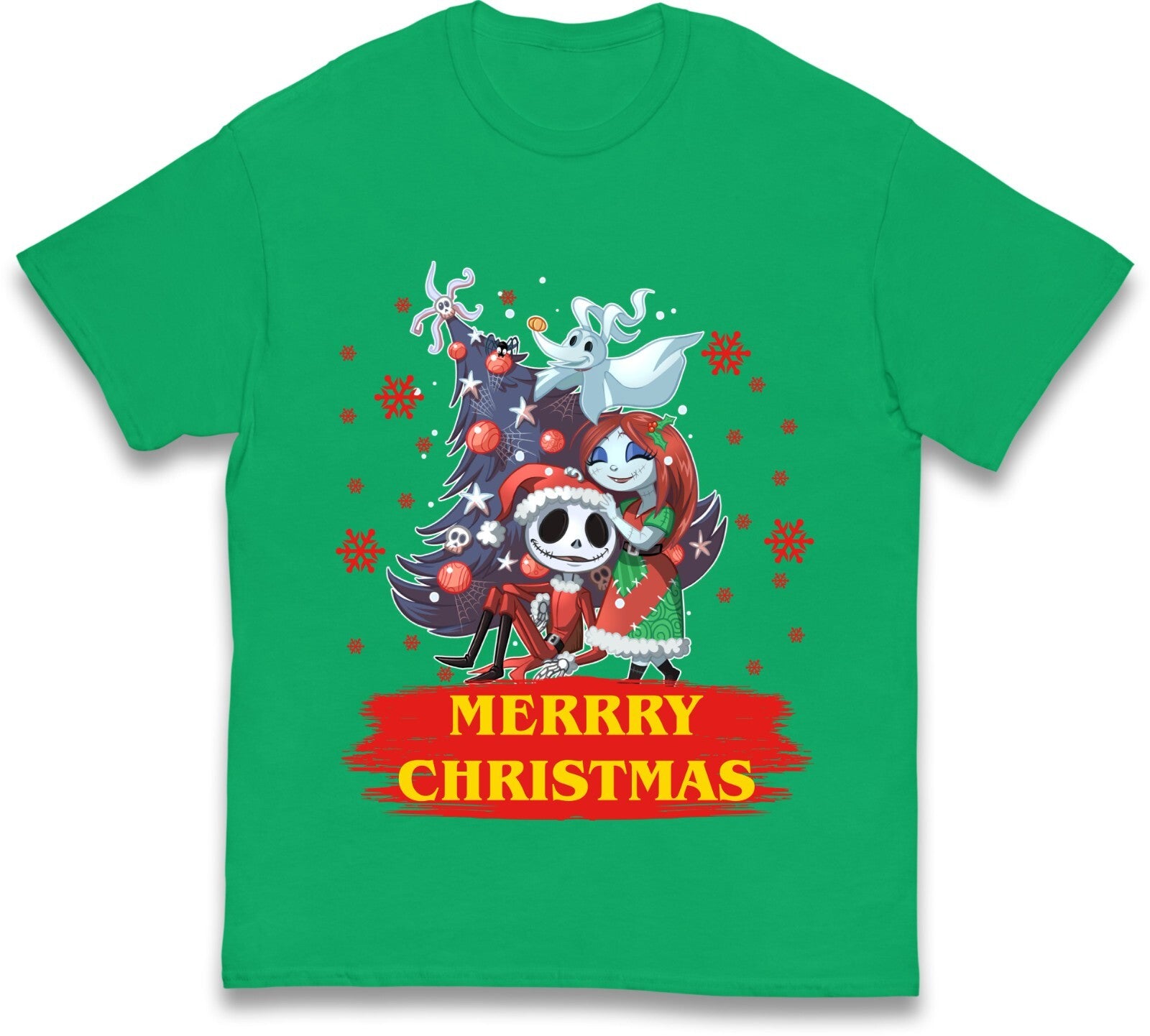 Horror Characters Halloween Christmas Tree T-shirt – Festive & Fun Design